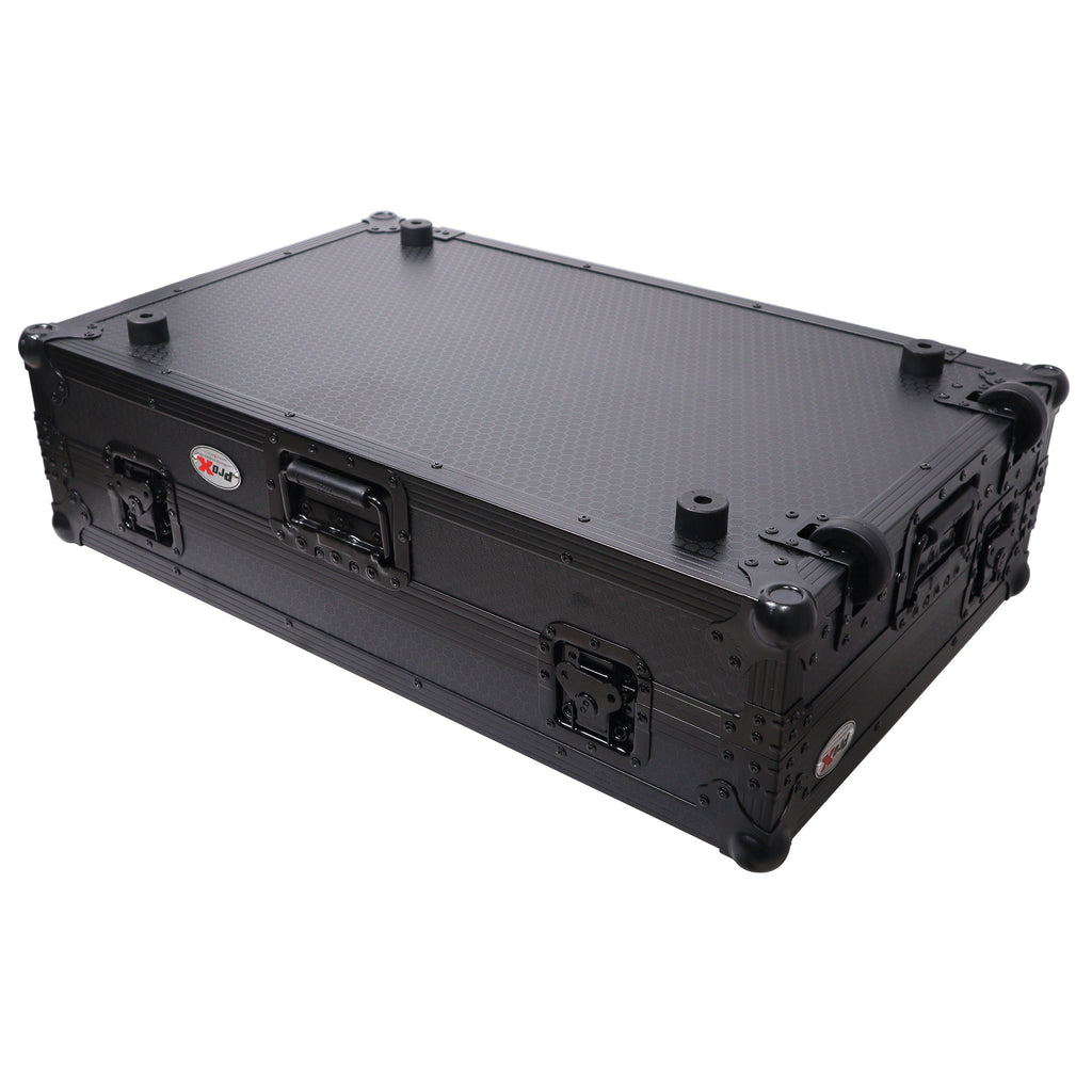 ATA Flight Road Case For Hercules T7 Inpulse Controller with Laptop Shelf 1U Rack Space and Wheels - Black Finish
