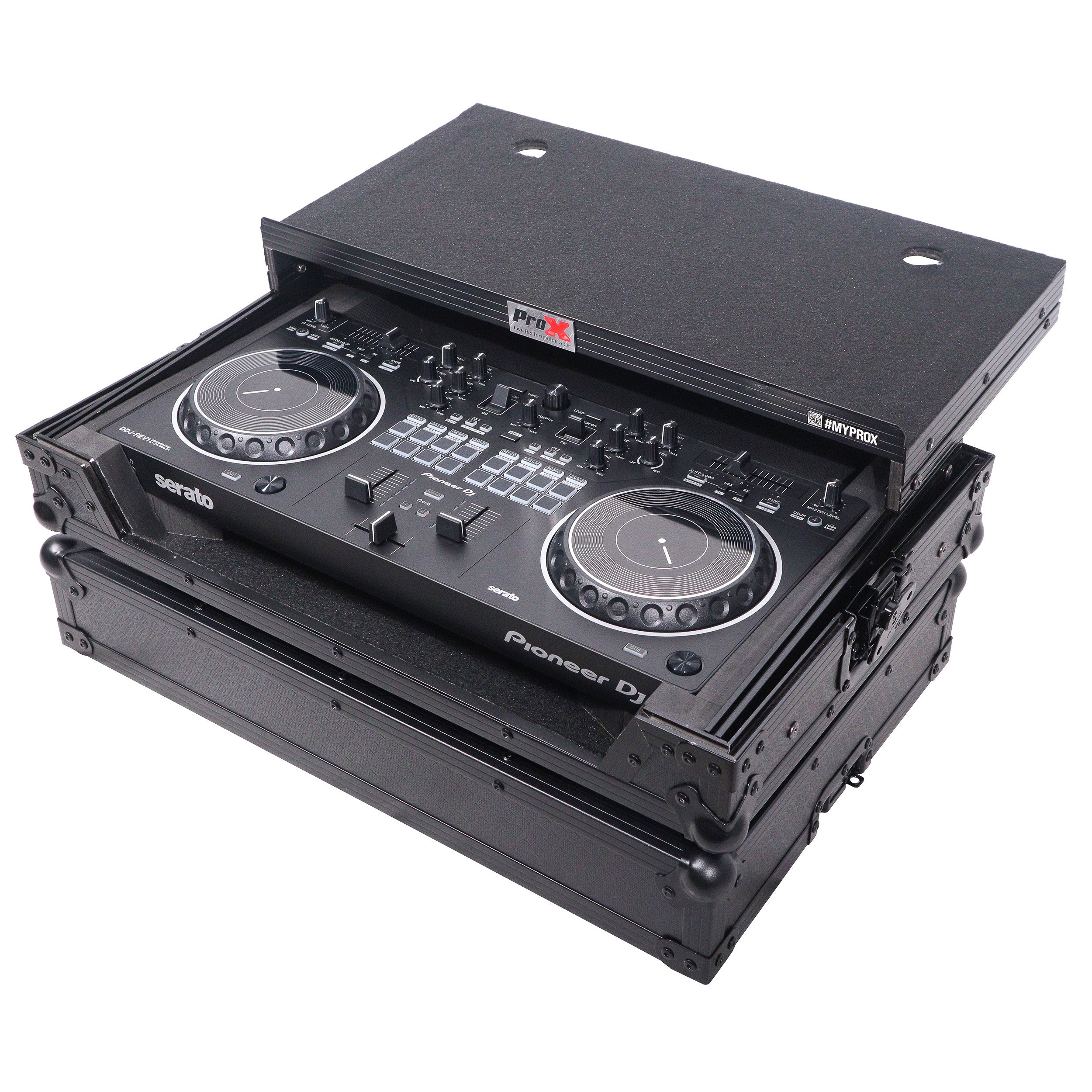 ATA Flight Case For Pioneer DDJ-REV1 DJ Controller with Laptop Shelf - Black