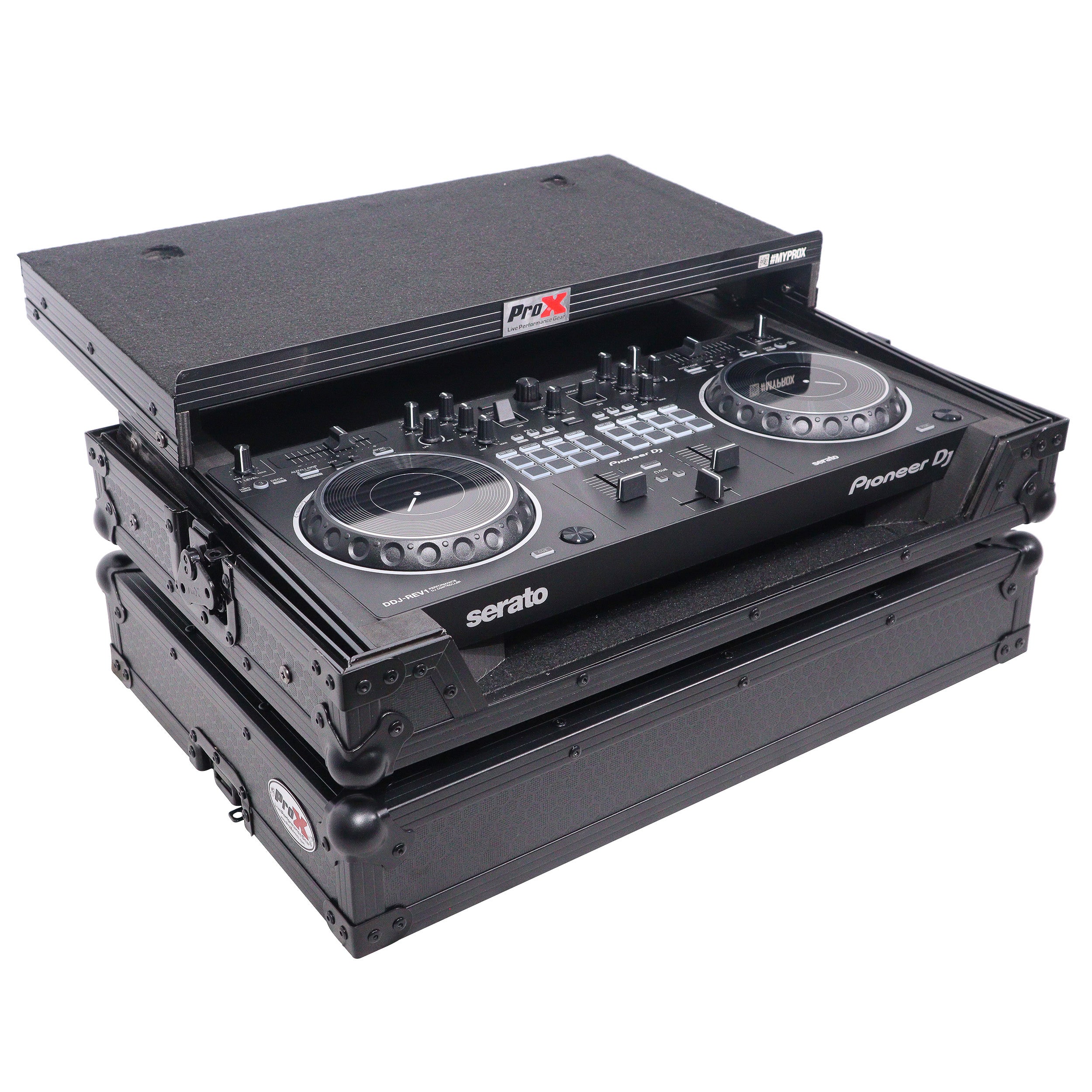 ATA Flight Case For Pioneer DDJ-REV1 DJ Controller with Laptop Shelf - Black