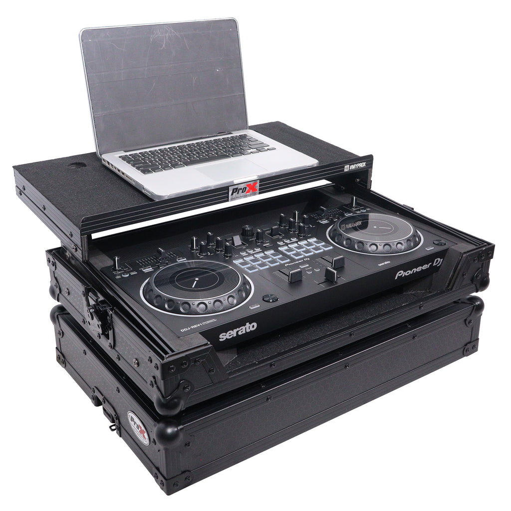 ATA Flight Case For Pioneer DDJ-REV1 DJ Controller with Laptop Shelf - Black