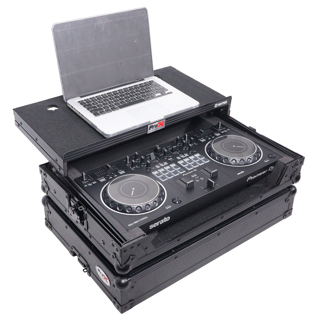 ATA Flight Case For Pioneer DDJ-REV1 DJ Controller with Laptop Shelf - Black