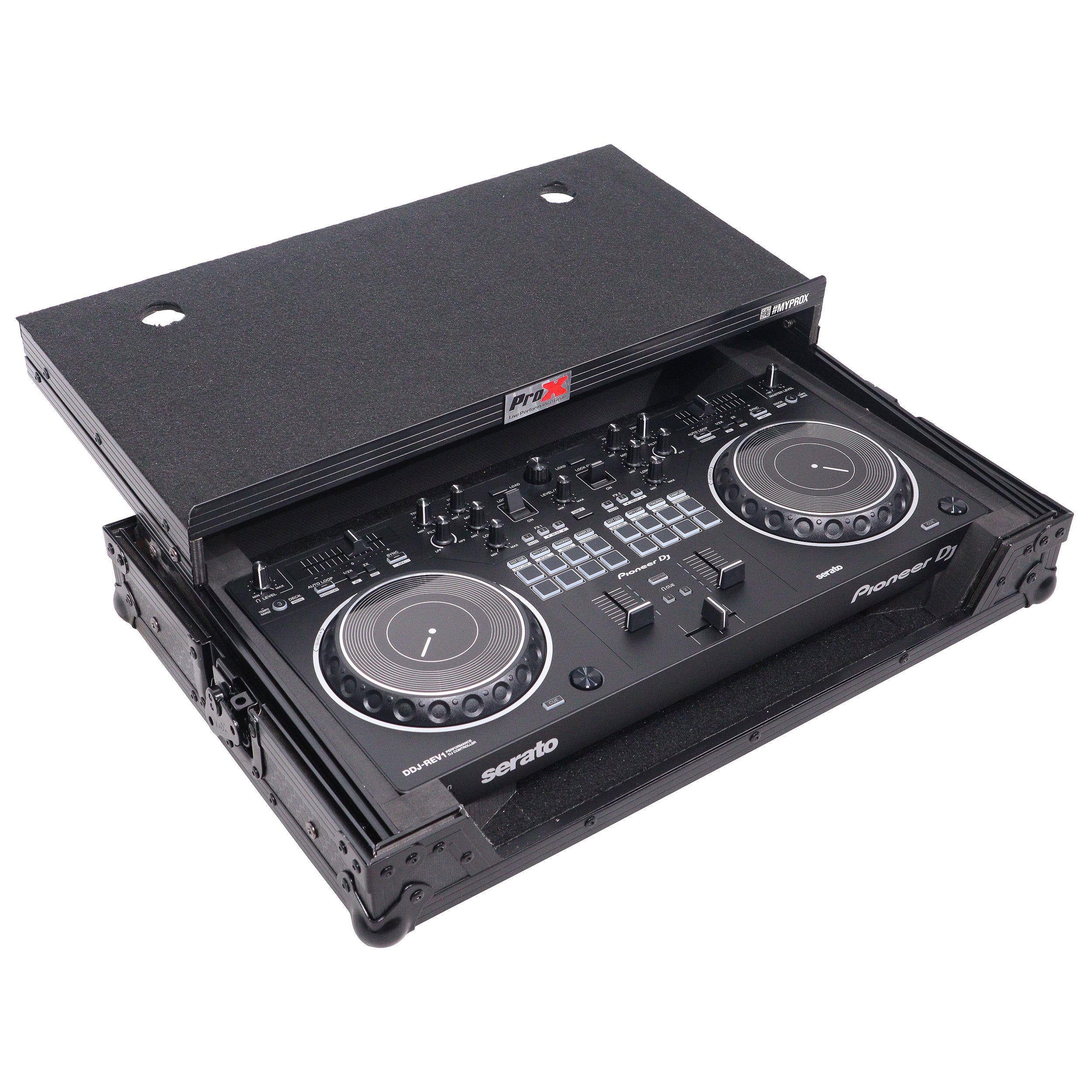 ATA Flight Case For Pioneer DDJ-REV1 DJ Controller with Laptop Shelf - Black