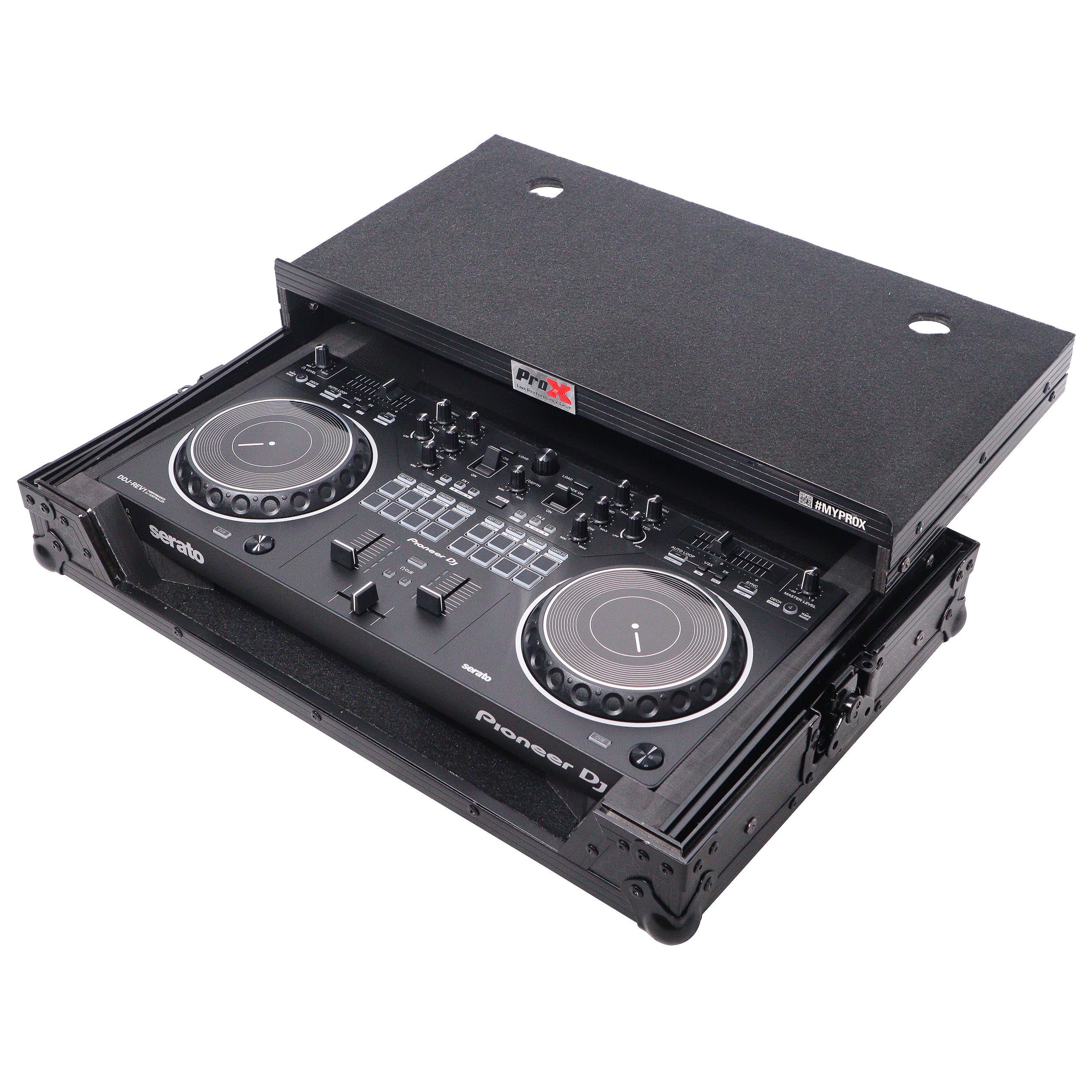 ATA Flight Case For Pioneer DDJ-REV1 DJ Controller with Laptop Shelf - Black