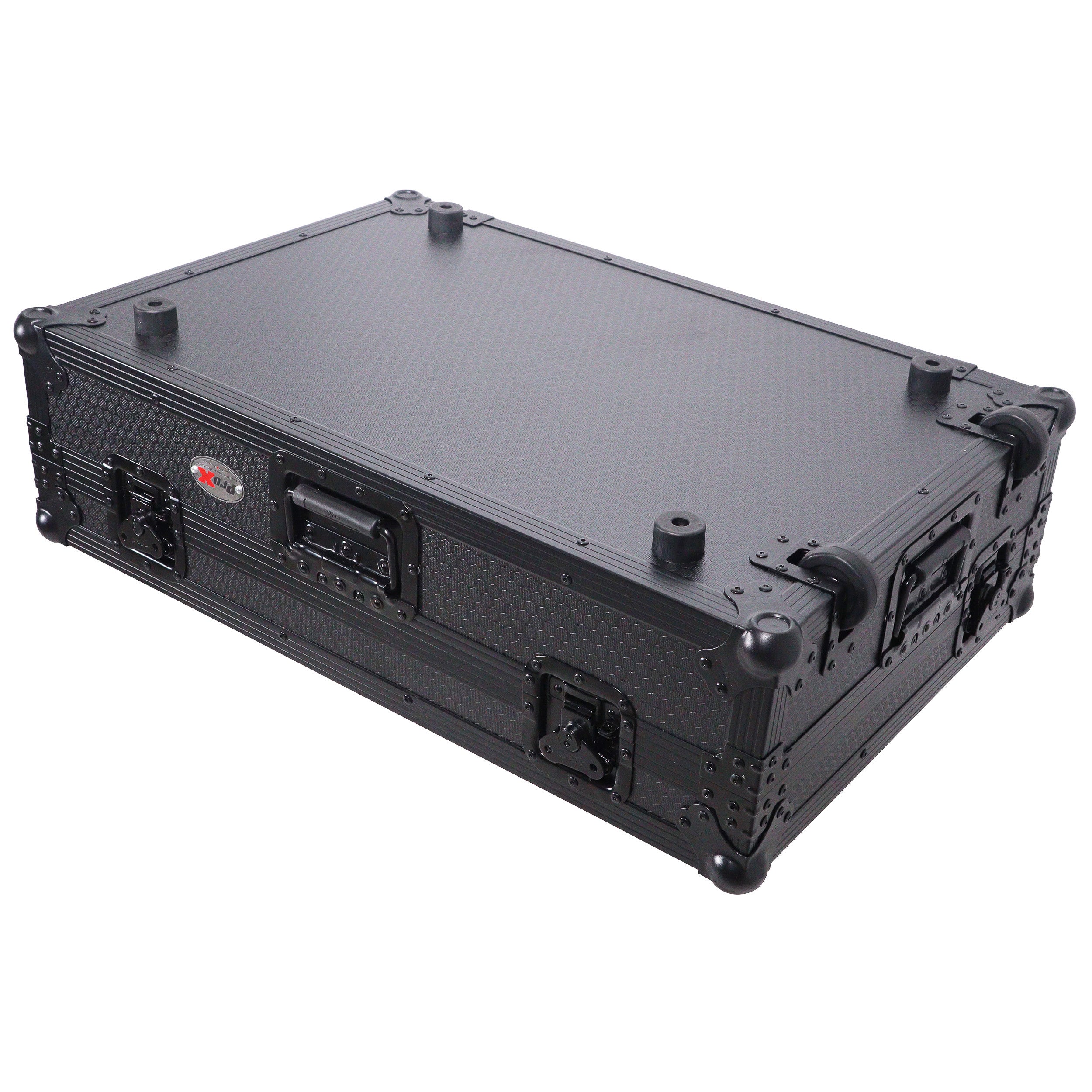 ATA Flight Case ATA Flight Case For Pioneer XDJ-RX3 DDJ-REV5 DJ Controller with 1U Rack Space and Wheels - Black