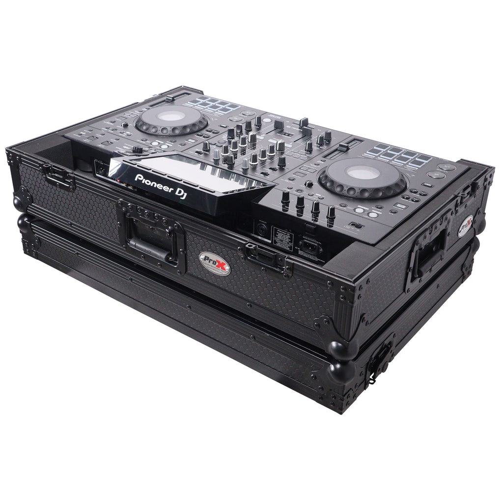 ATA Flight Case ATA Flight Case For Pioneer XDJ-RX3 DDJ-REV5 DJ Controller with 1U Rack Space and Wheels - Black