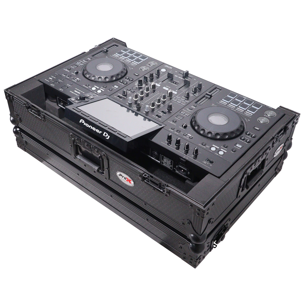 ATA Flight Case ATA Flight Case For Pioneer XDJ-RX3 DDJ-REV5 DJ Controller with 1U Rack Space and Wheels - Black