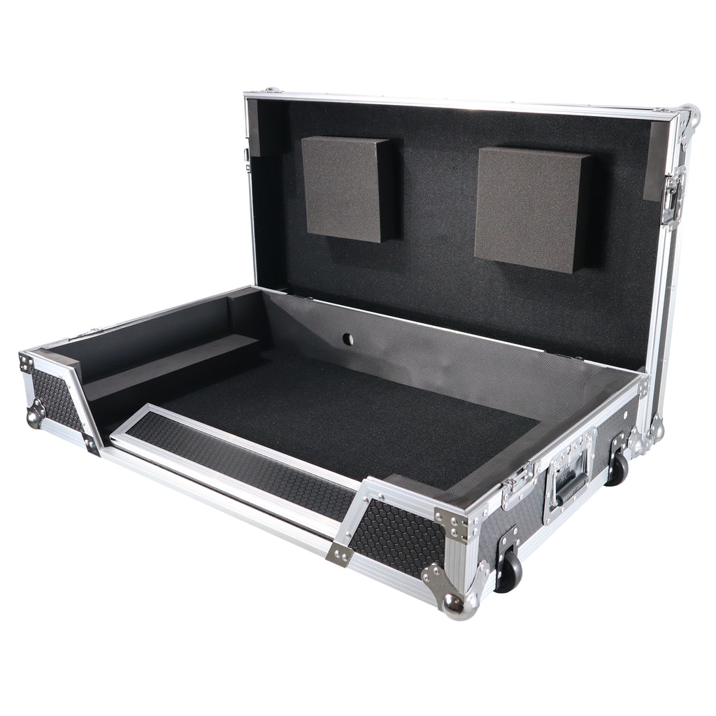 ATA Flight Case for Pioneer DDJ-FLX6 DJ Controller with 1U Rack Space and Wheels