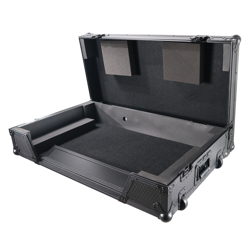 ATA Flight Style Road Case for Pioneer DDJ-FLX6 DJ Controller with 1U Rack Space and Wheels Black