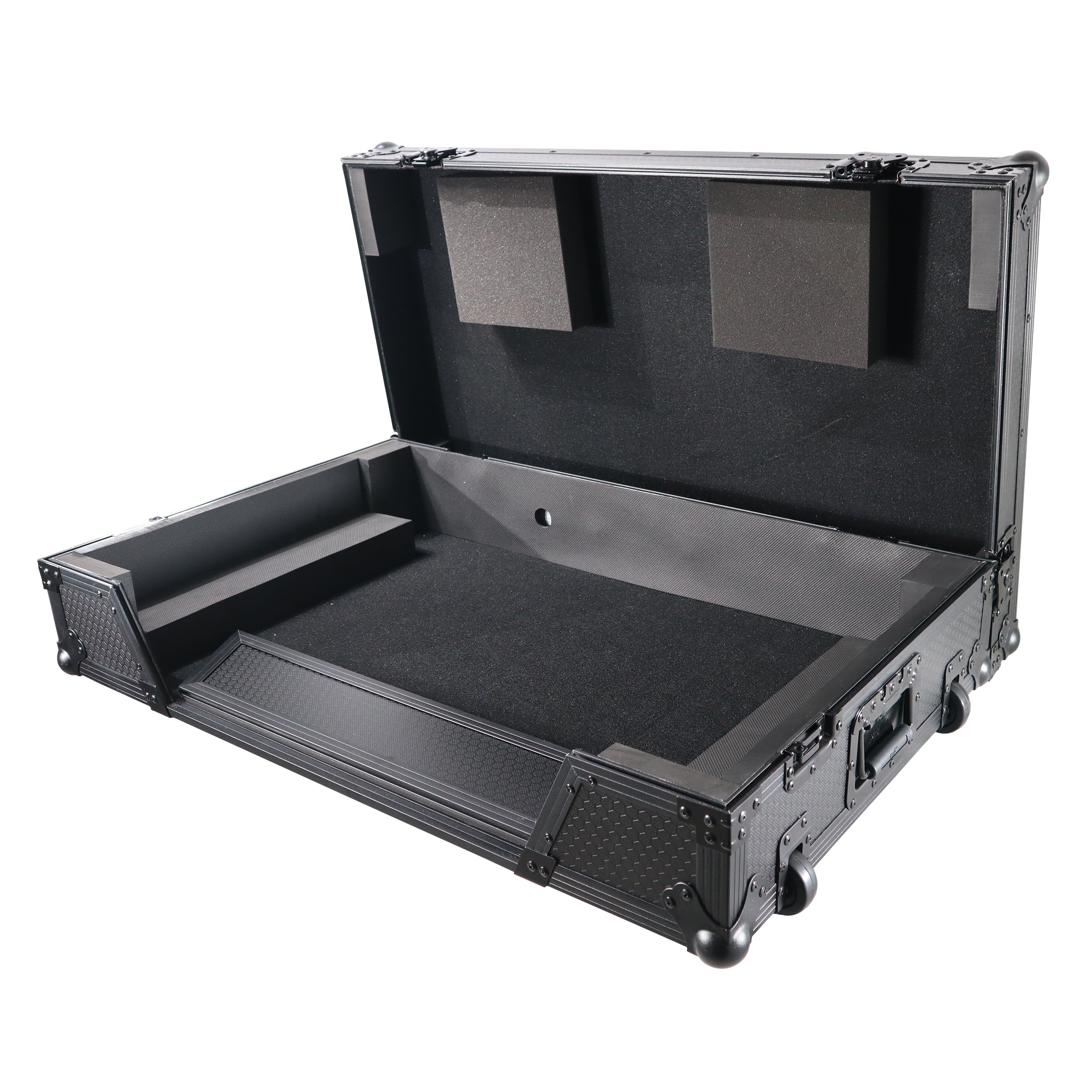 ATA Flight Style Road Case for Pioneer DDJ-FLX6 DJ Controller with 1U Rack Space and Wheels Black