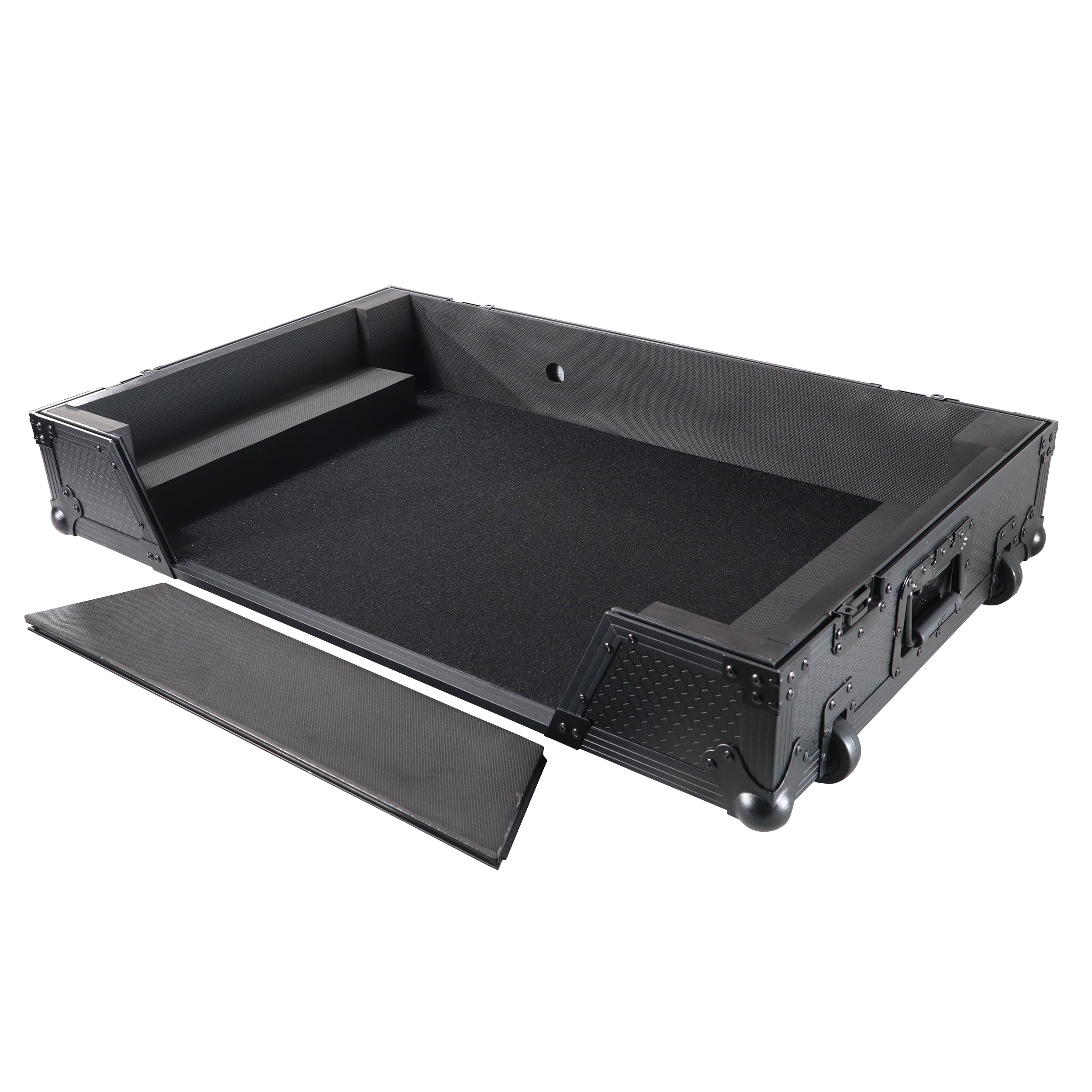 ATA Flight Style Road Case for Pioneer DDJ-FLX6 DJ Controller with 1U Rack Space and Wheels Black