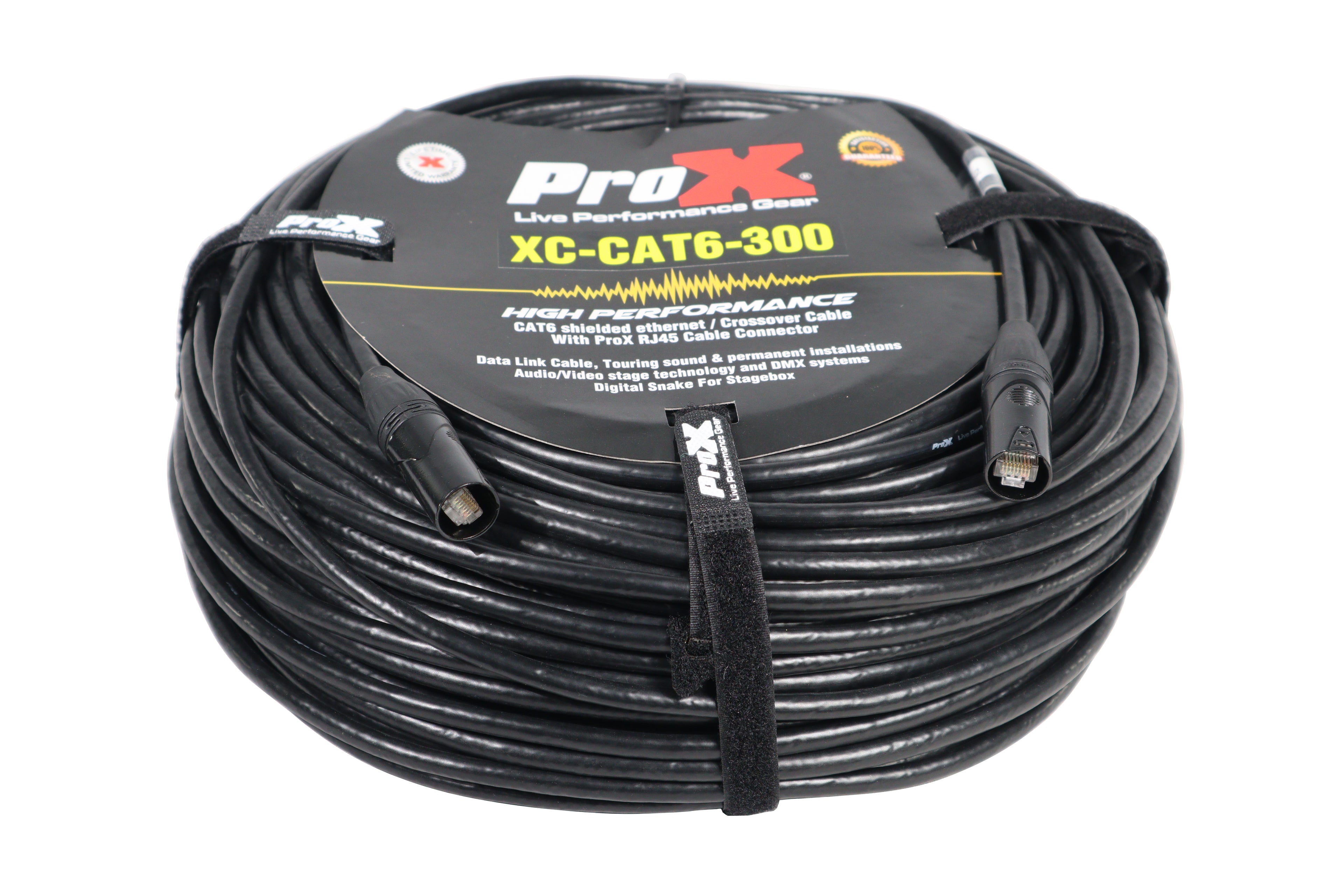 2PCS ProX 300 Ft STP Cat 6 Cable W-RJ45 for Network and Snake Box Connections