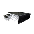 32" 8ft Width Black Portable Stage Skirt Polyester Fire-Retardant Platform Skirting