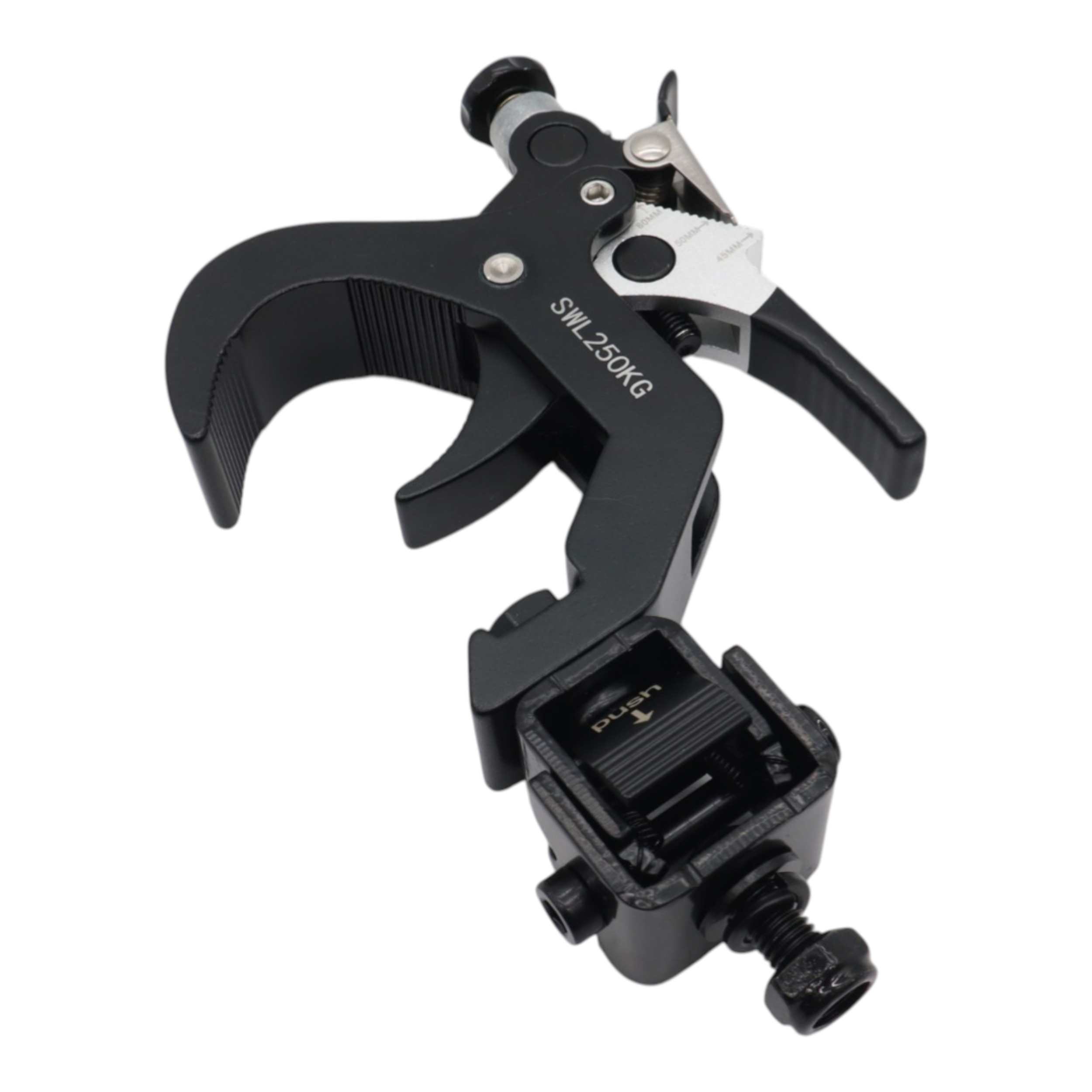 6PCS 4 Quick 90º Folding XPress Trigger Truss Clamp Clamp Moving Head Adapters with Quick Press Trigger Truss 2 in. Black Finish