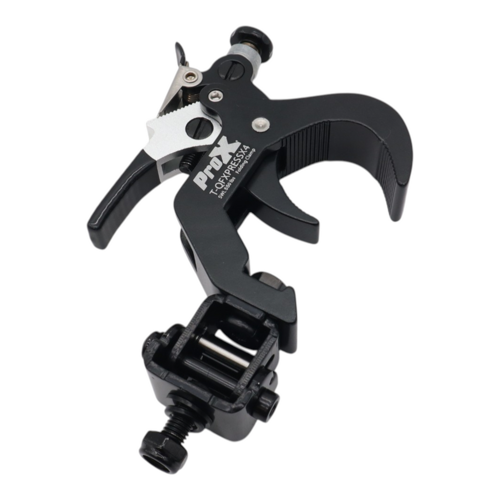 6PCS 4 Quick 90º Folding XPress Trigger Truss Clamp Clamp Moving Head Adapters with Quick Press Trigger Truss 2 in. Black Finish