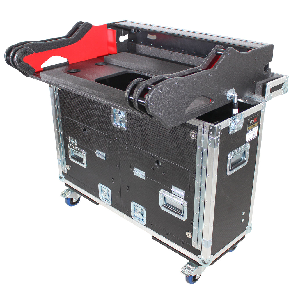 Yamaha TF5 Flip-Ready Hydraulic Console Easy Retracting Lifting Flight Case and wheels incl Laptop Monitor Arm