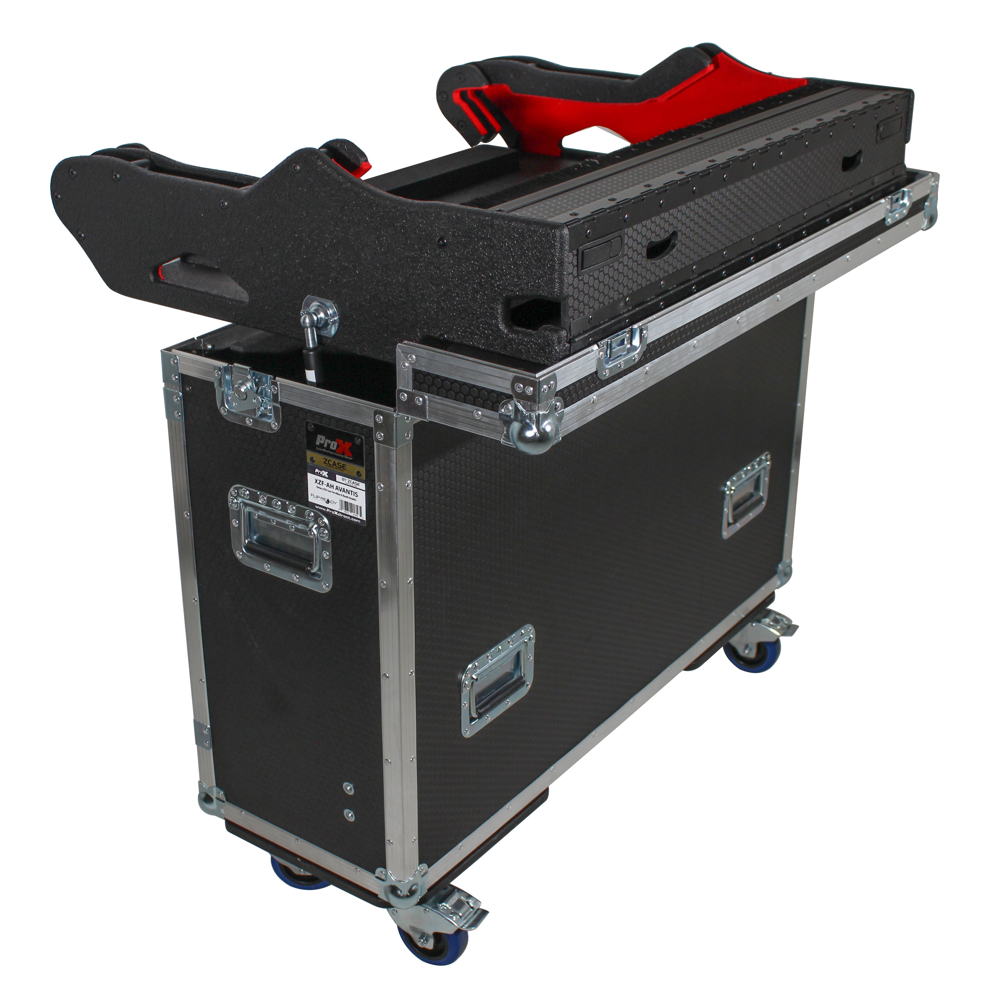 Yamaha TF5 Flip-Ready Hydraulic Console Easy Retracting Lifting Flight Case and wheels incl Laptop Monitor Arm