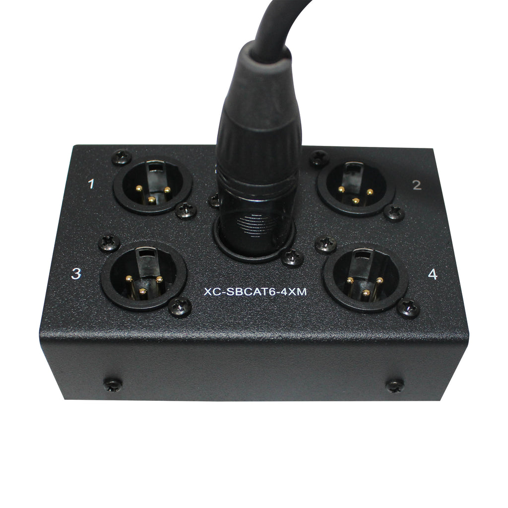 4 Channel XLR-M CAT6 Audio/DMX Portable Snake Box