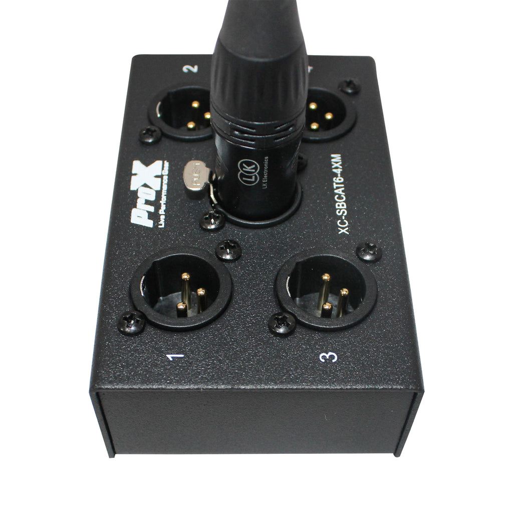 4 Channel XLR-M CAT6 Audio/DMX Portable Snake Box