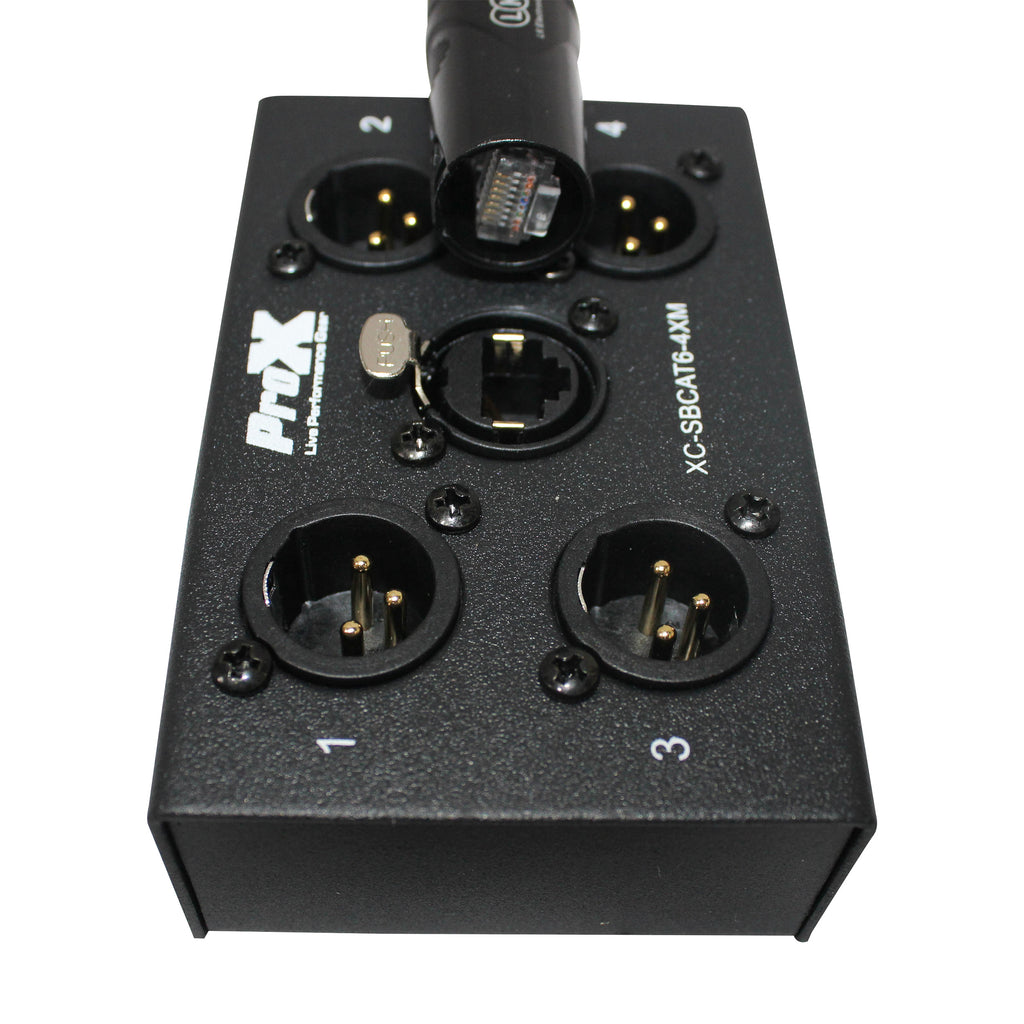 4 Channel XLR-M CAT6 Audio/DMX Portable Snake Box