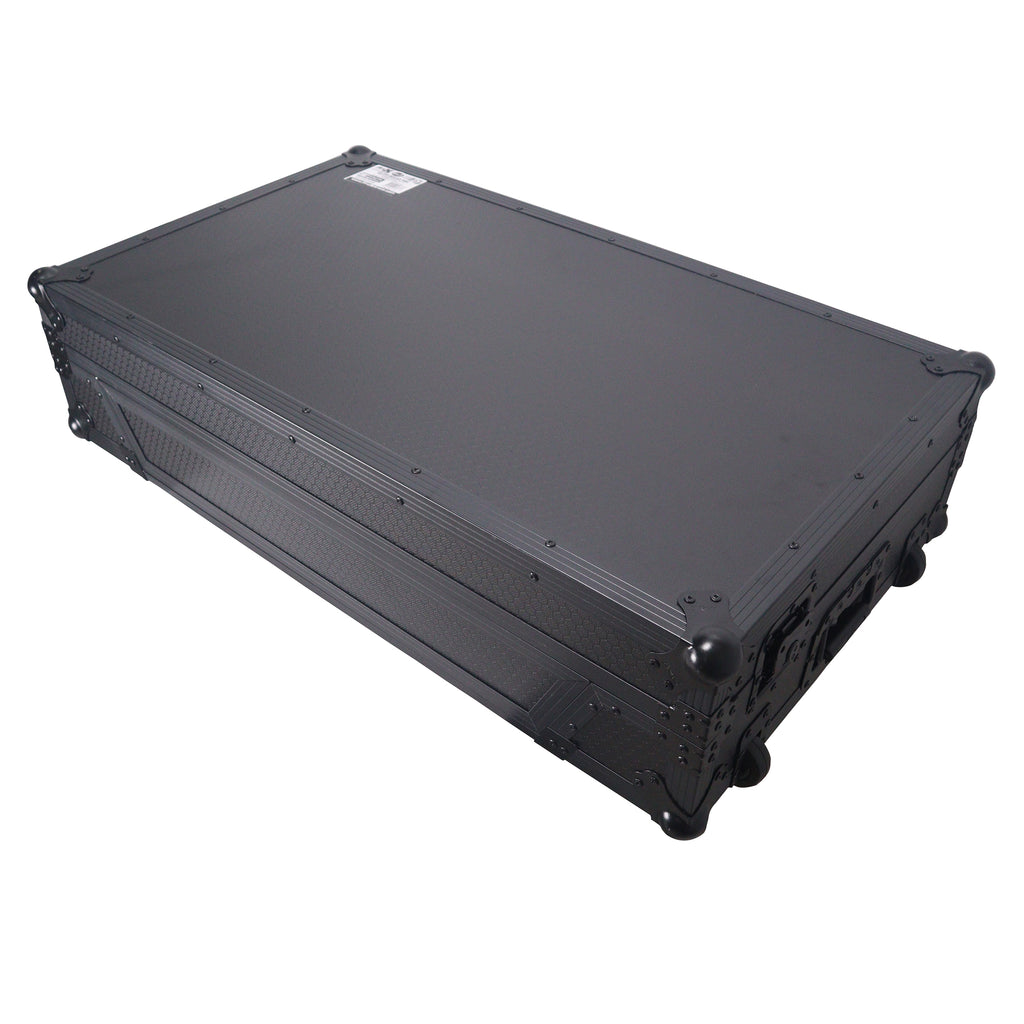 ATA Style Flight Case for Pioneer DDJ-REV7 DJ Controller with Wheels and 1U Rackspace Black Finish