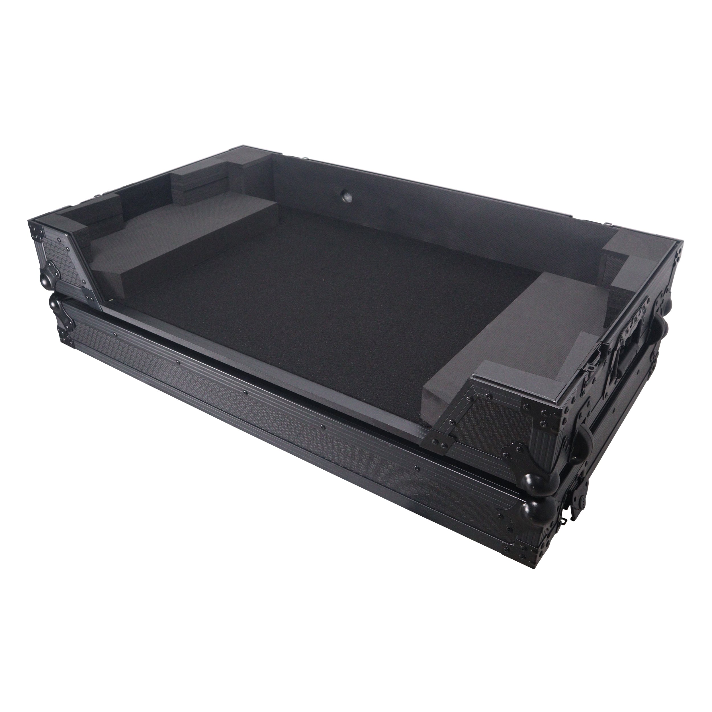 ATA Style Flight Case for Pioneer DDJ-REV7 DJ Controller with Wheels and 1U Rackspace Black Finish