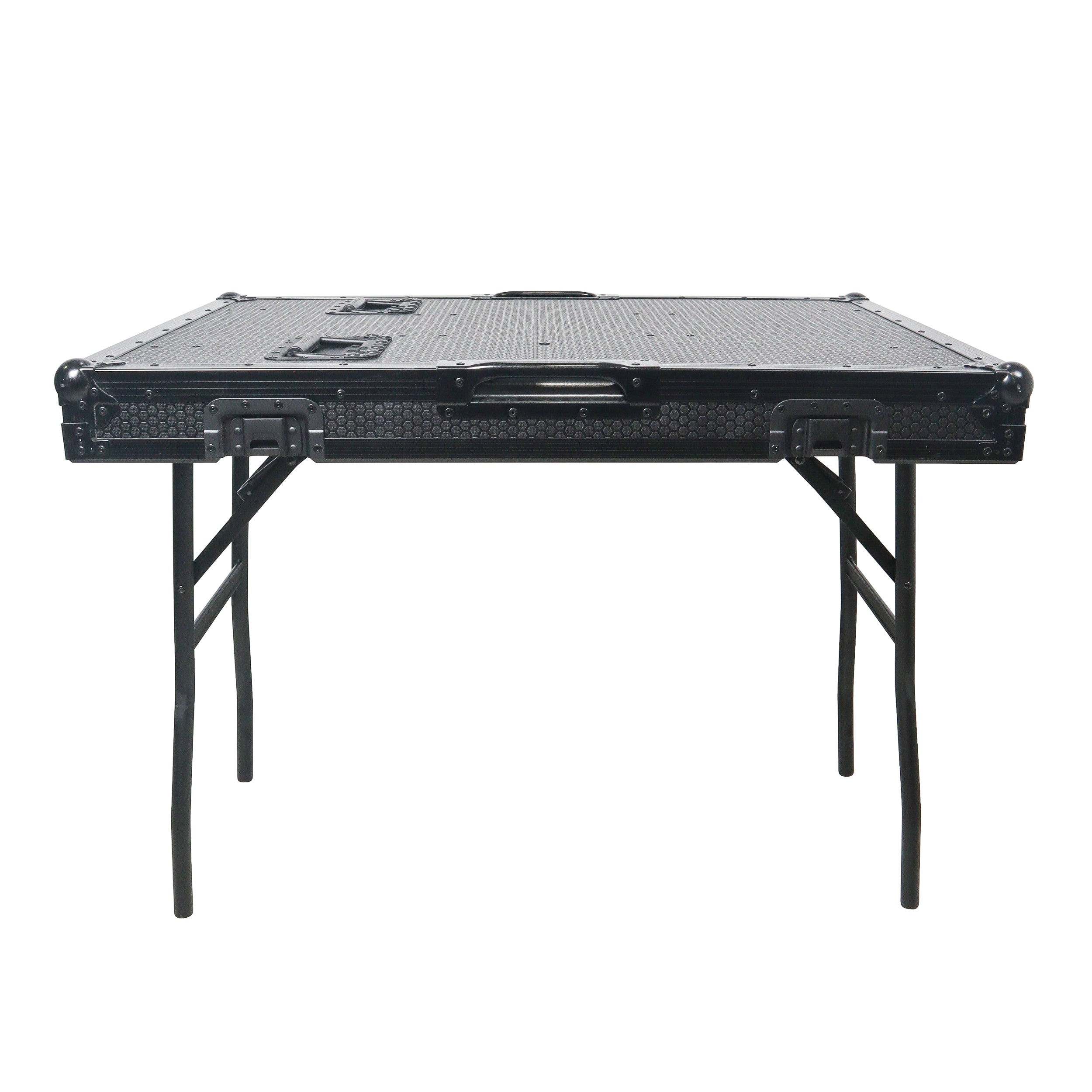 Mobile AV Broadcasting Streaming Recording Studio Workstation Case with 4U Top 12U Bottom Black Finish