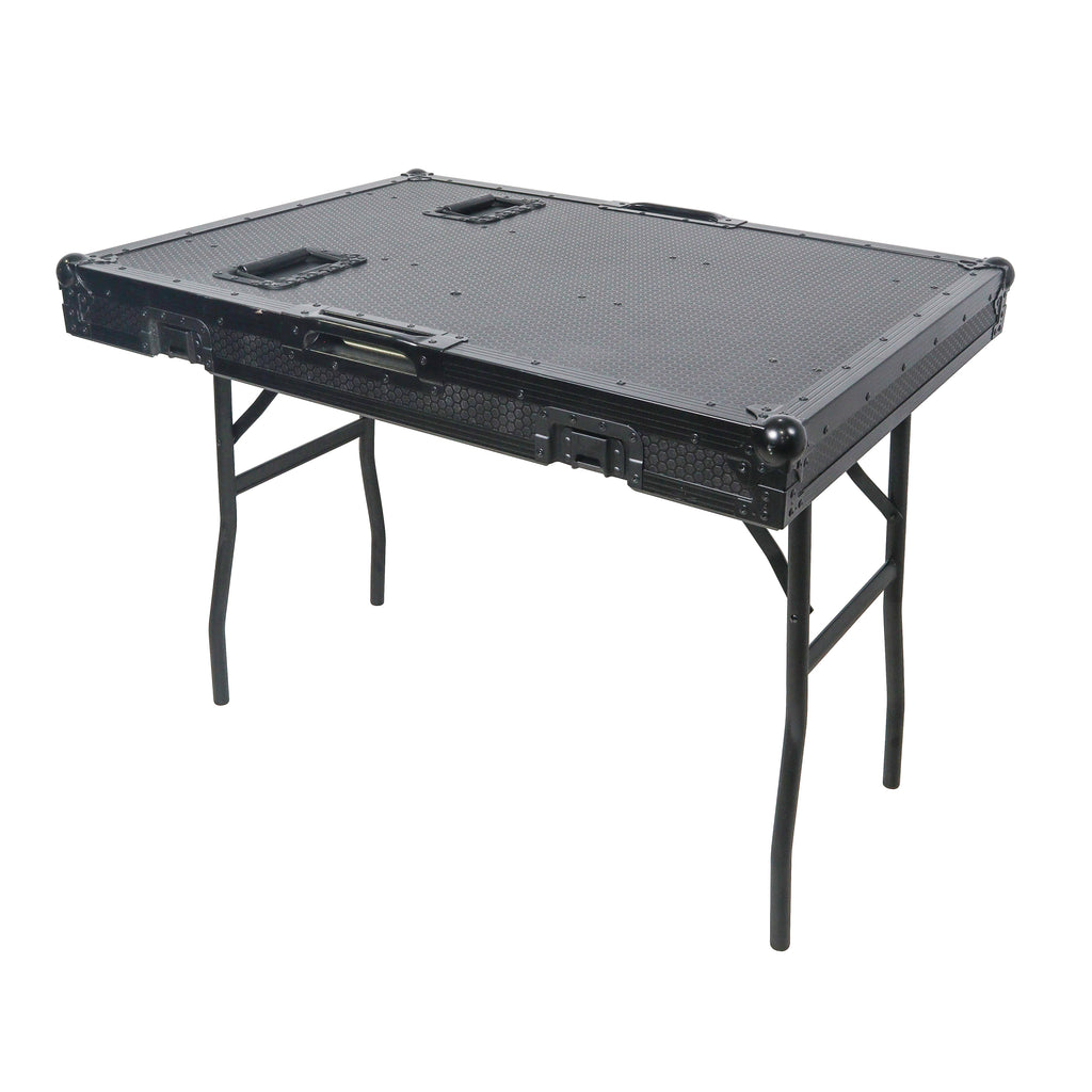Mobile AV Broadcasting Streaming Recording Studio Workstation Case with 4U Top 12U Bottom Black Finish