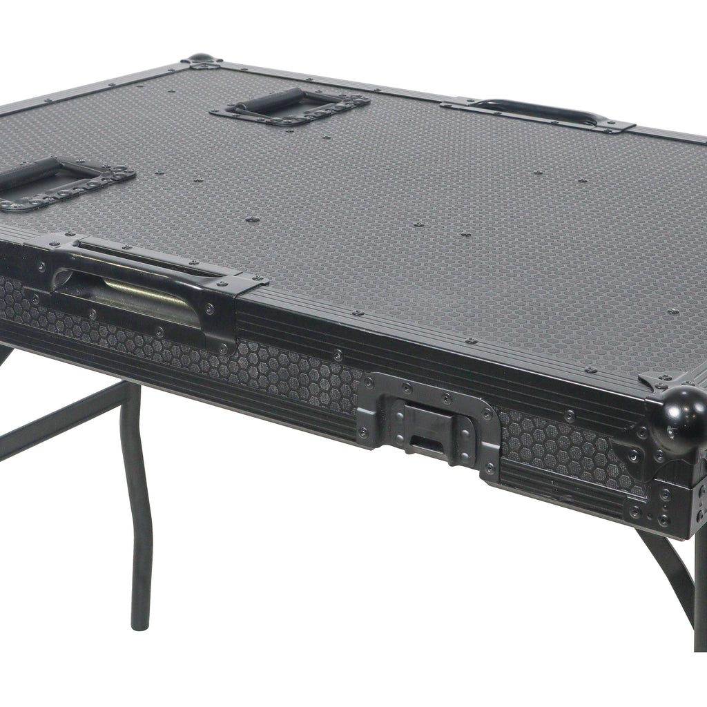 Mobile AV Broadcasting Streaming Recording Studio Workstation Case with 4U Top 12U Bottom Black Finish