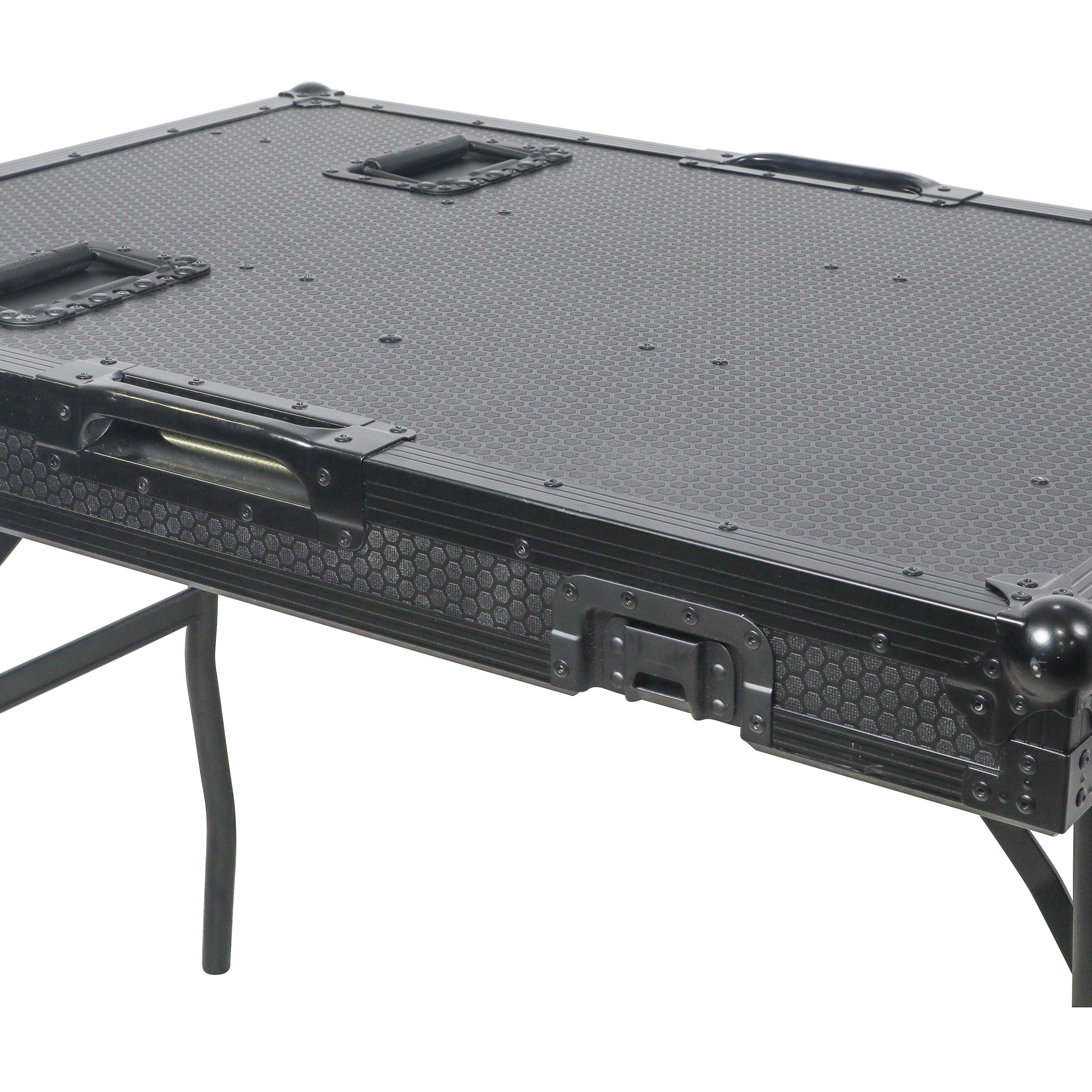 Mobile AV Broadcasting Streaming Recording Studio Workstation Case with 4U Top 12U Bottom Black Finish