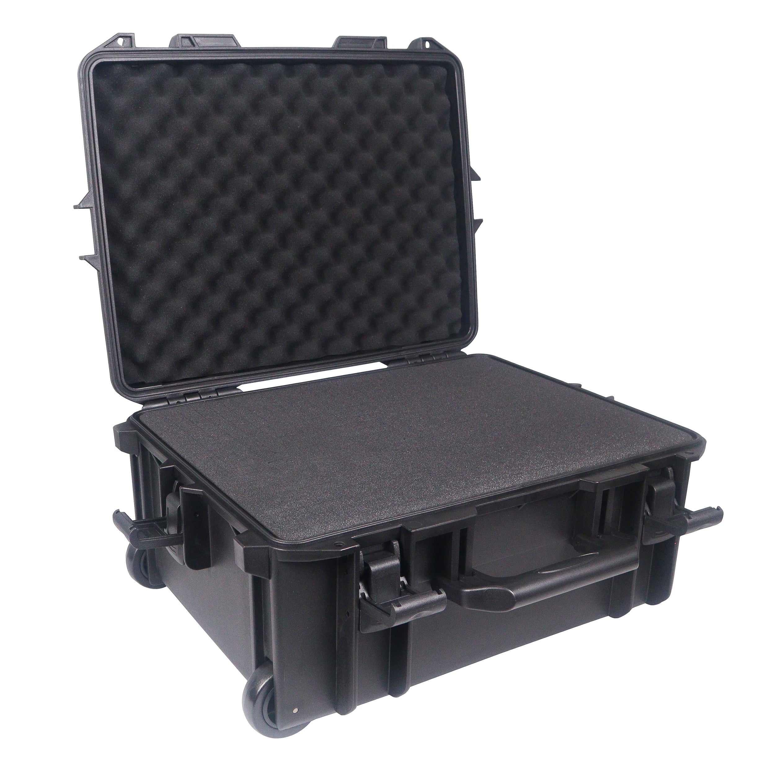 UltronX MEDIUM Water Resistant ABS Molded Portable Storage Case for Audio Camera Tactical includes cut pluck foam - 14x19x7.5
