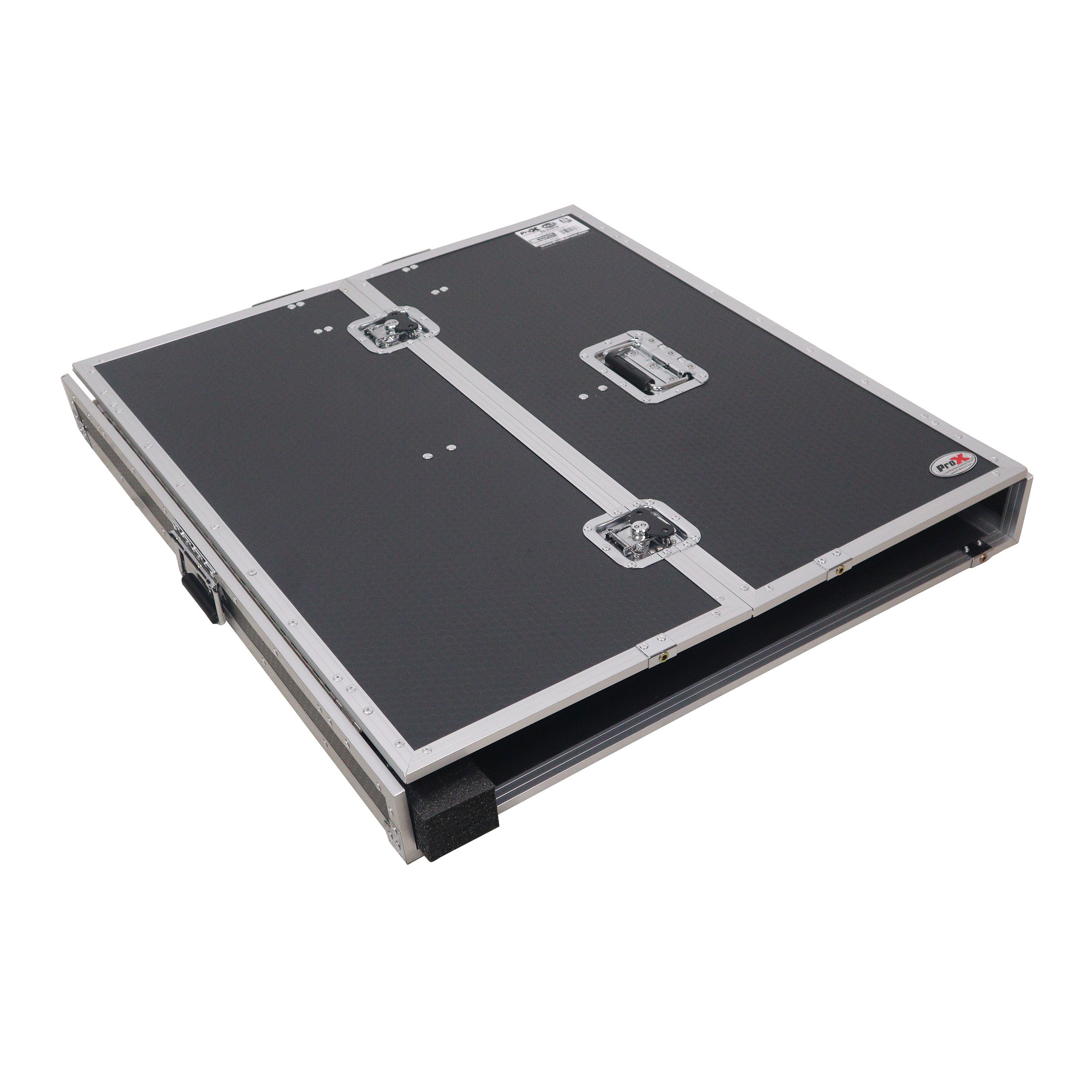 Transformer Flight Case Style Folding DJ Table and Workstation with Smooth Rolling Wheels