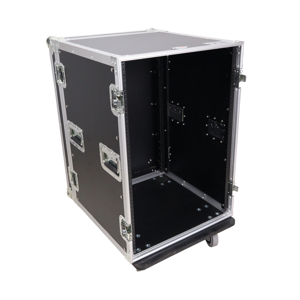 16U Vertical Amp Rack Mount Flight Case with Caster Wheels