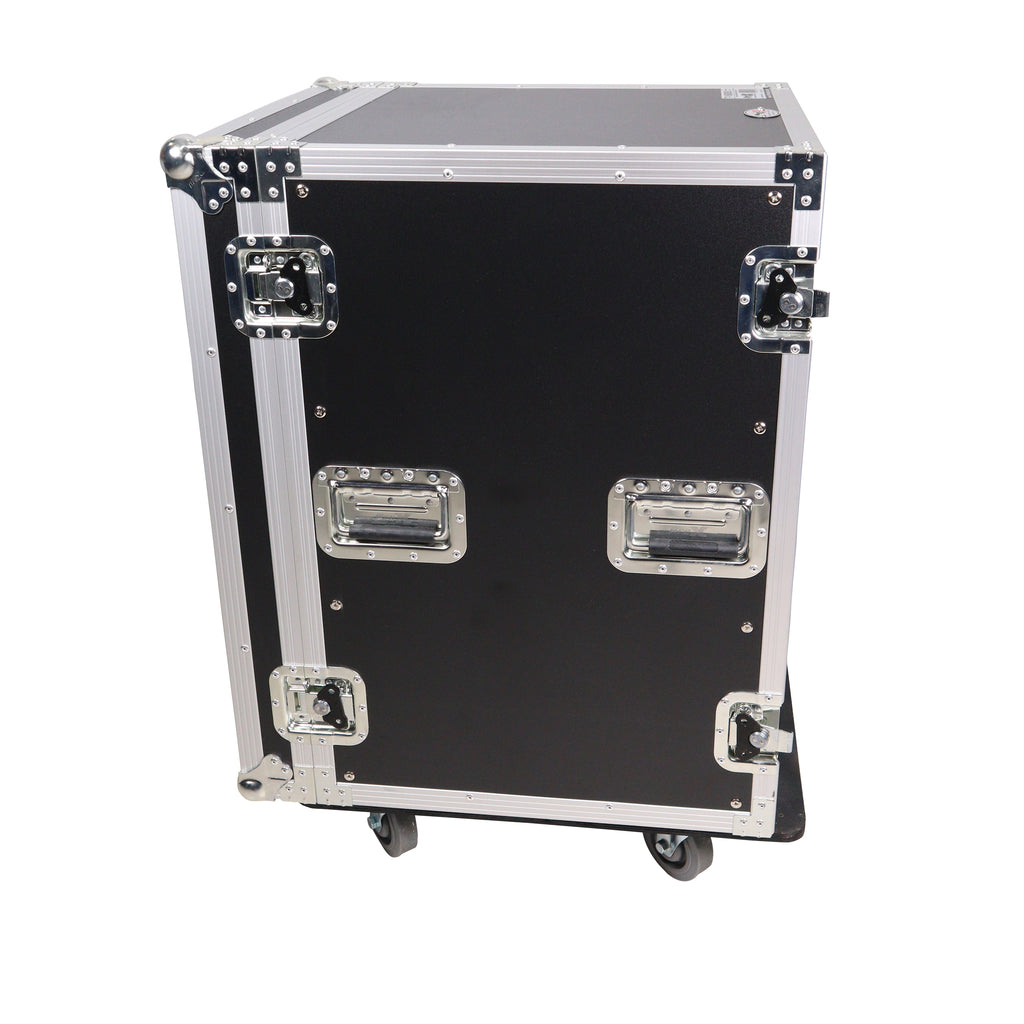 16U Vertical Amp Rack Mount Flight Case with Caster Wheels