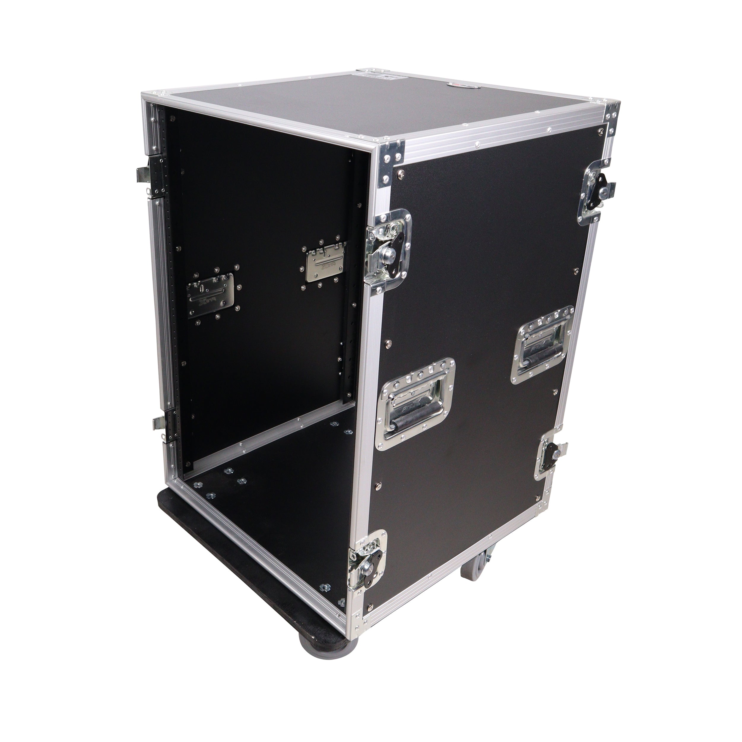 16U Vertical Amp Rack Mount Flight Case with Caster Wheels