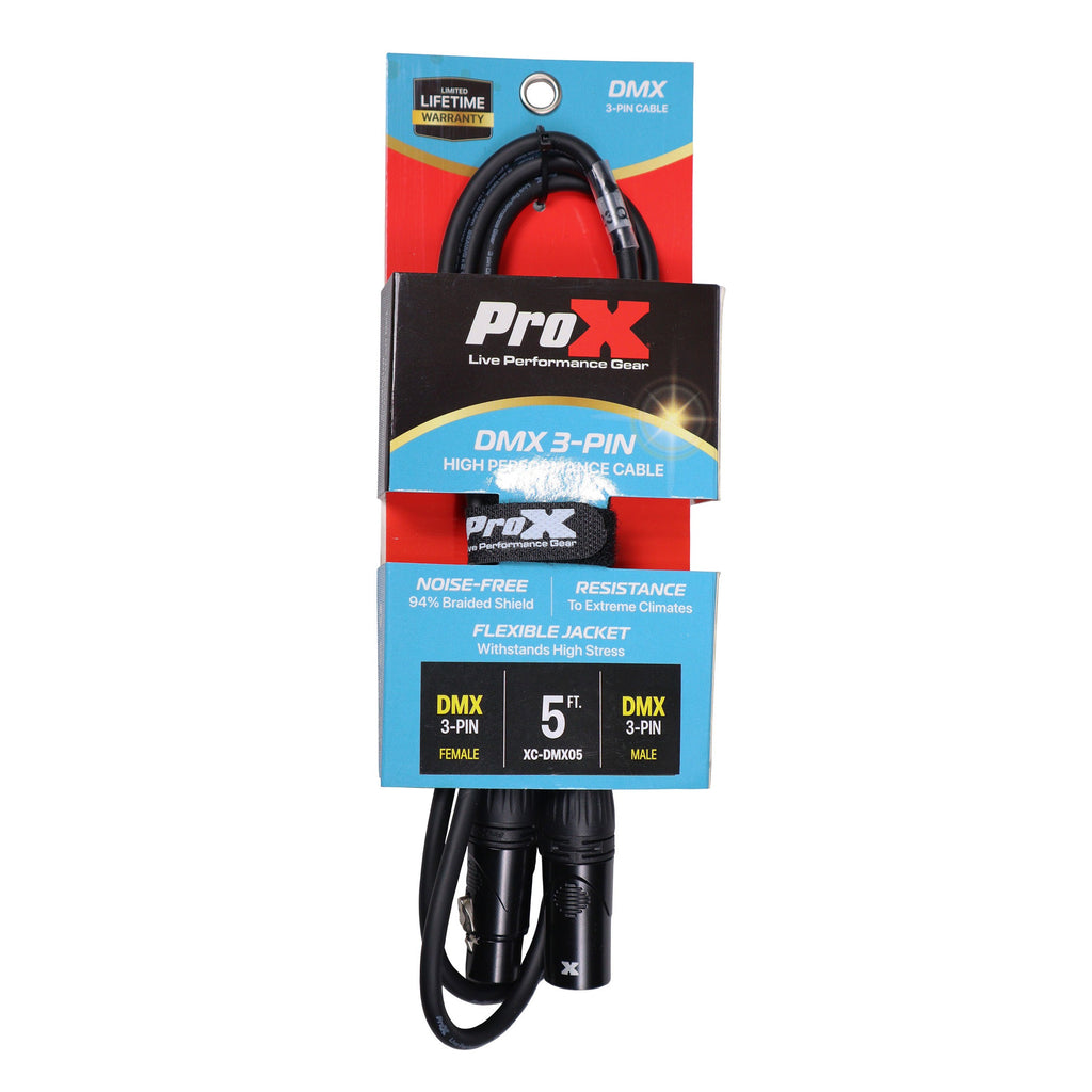 50PCS 5 Ft. High Performance DMX Male 3-Pin to DMX Female 3-Pin Coupler Patch Cable