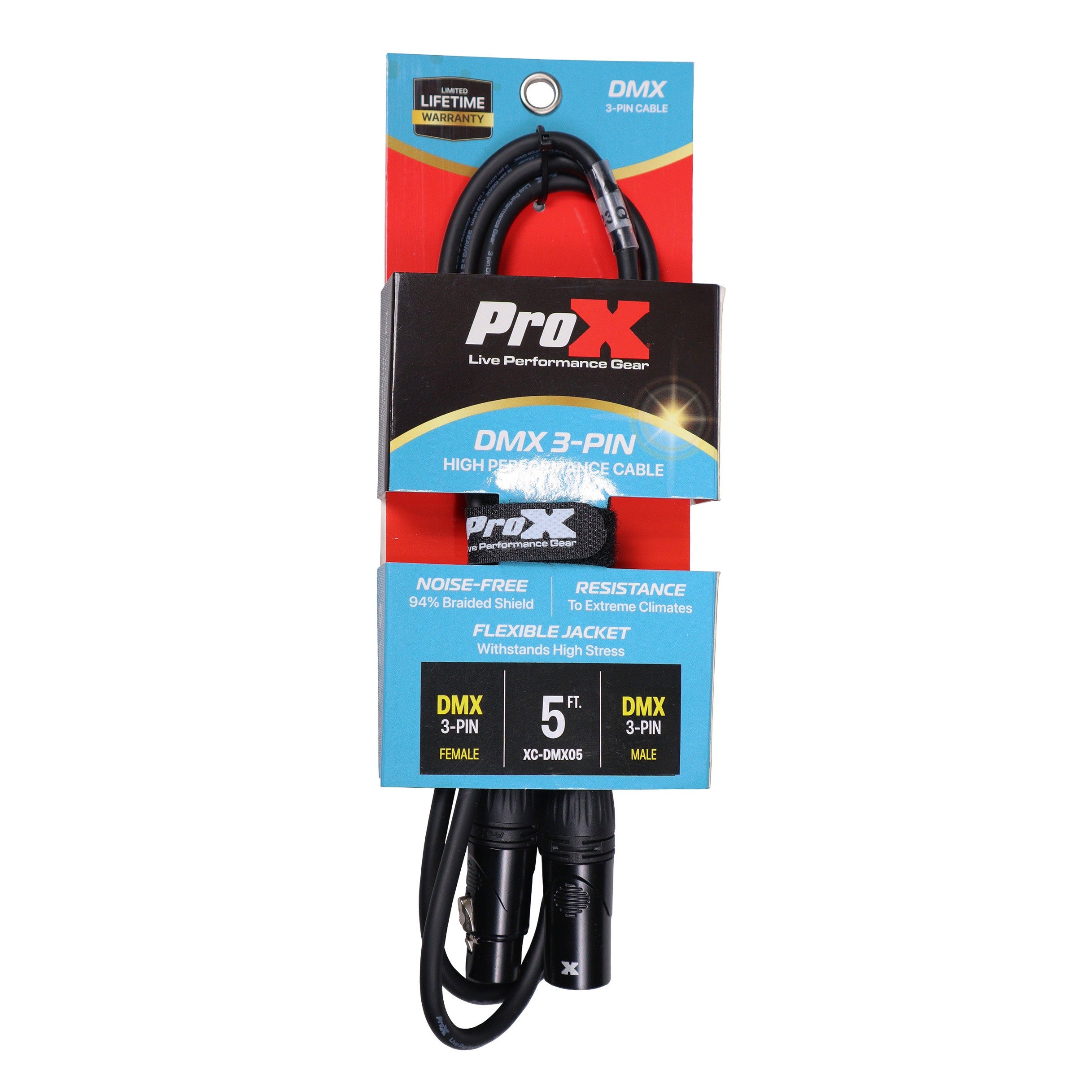 50PCS 5 Ft. High Performance DMX Male 3-Pin to DMX Female 3-Pin Coupler Patch Cable