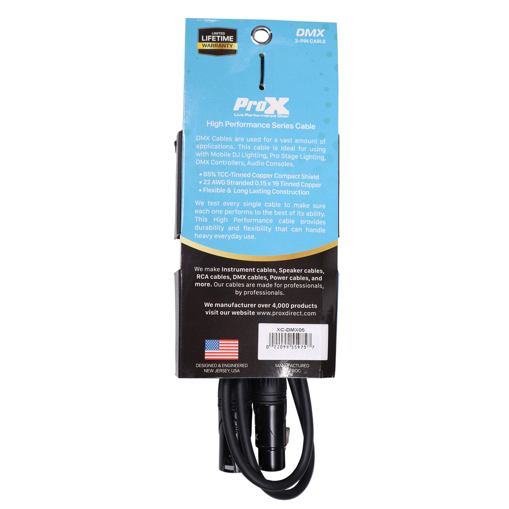 50PCS 5 Ft. High Performance DMX Male 3-Pin to DMX Female 3-Pin Coupler Patch Cable