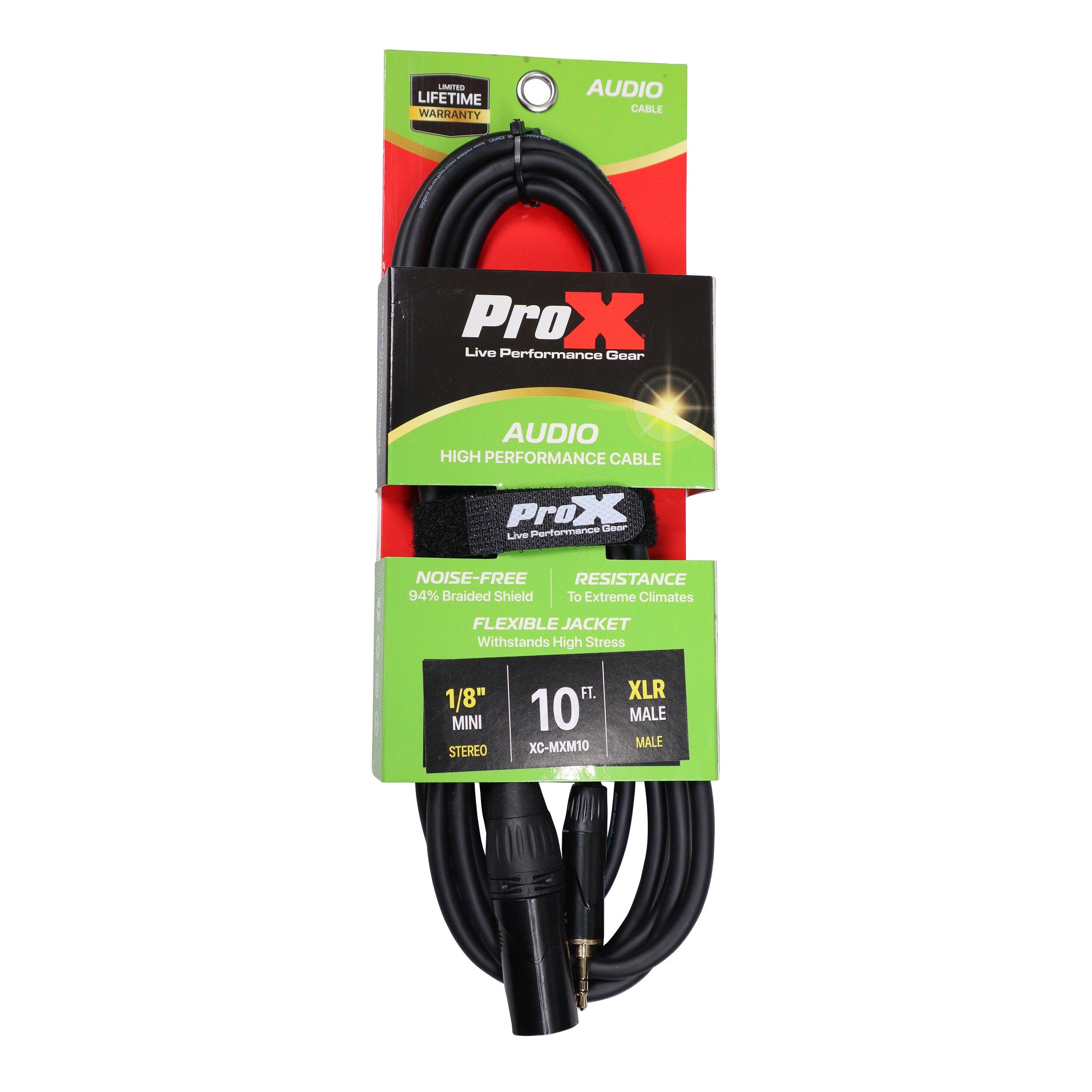 50PCS 10 Ft. Unbalanced 1/8" (3.5mm) TRS-M Mini to XLR3-M High Performance Audio Cable