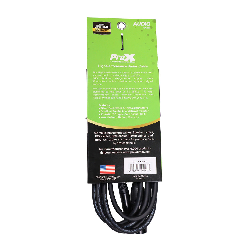 10PCS 10 Ft. Unbalanced 1/8" (3.5mm) TRS-M Mini to XLR3-M High Performance Audio Cable