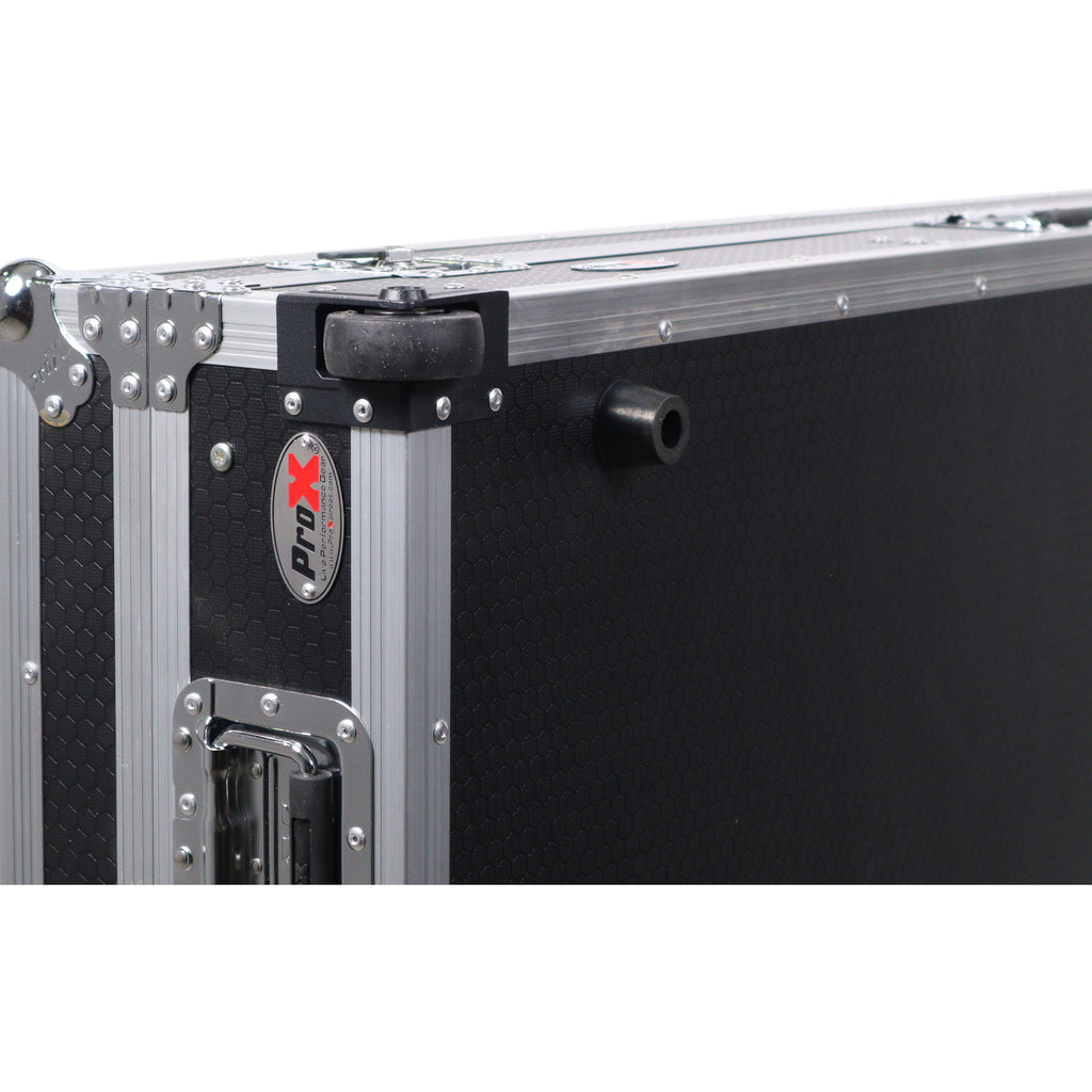 DJ Coffin Flight Case for (2) 1200 Style Turntables 10-inch 12-inch Mixers with Sliding Laptop Shelf and