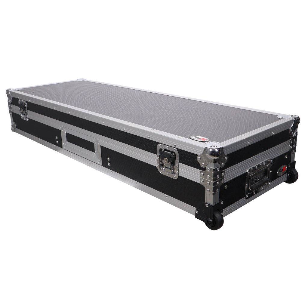 DJ Coffin Flight Case for (2) 1200 Style Turntables 10-inch 12-inch Mixers with Sliding Laptop Shelf and