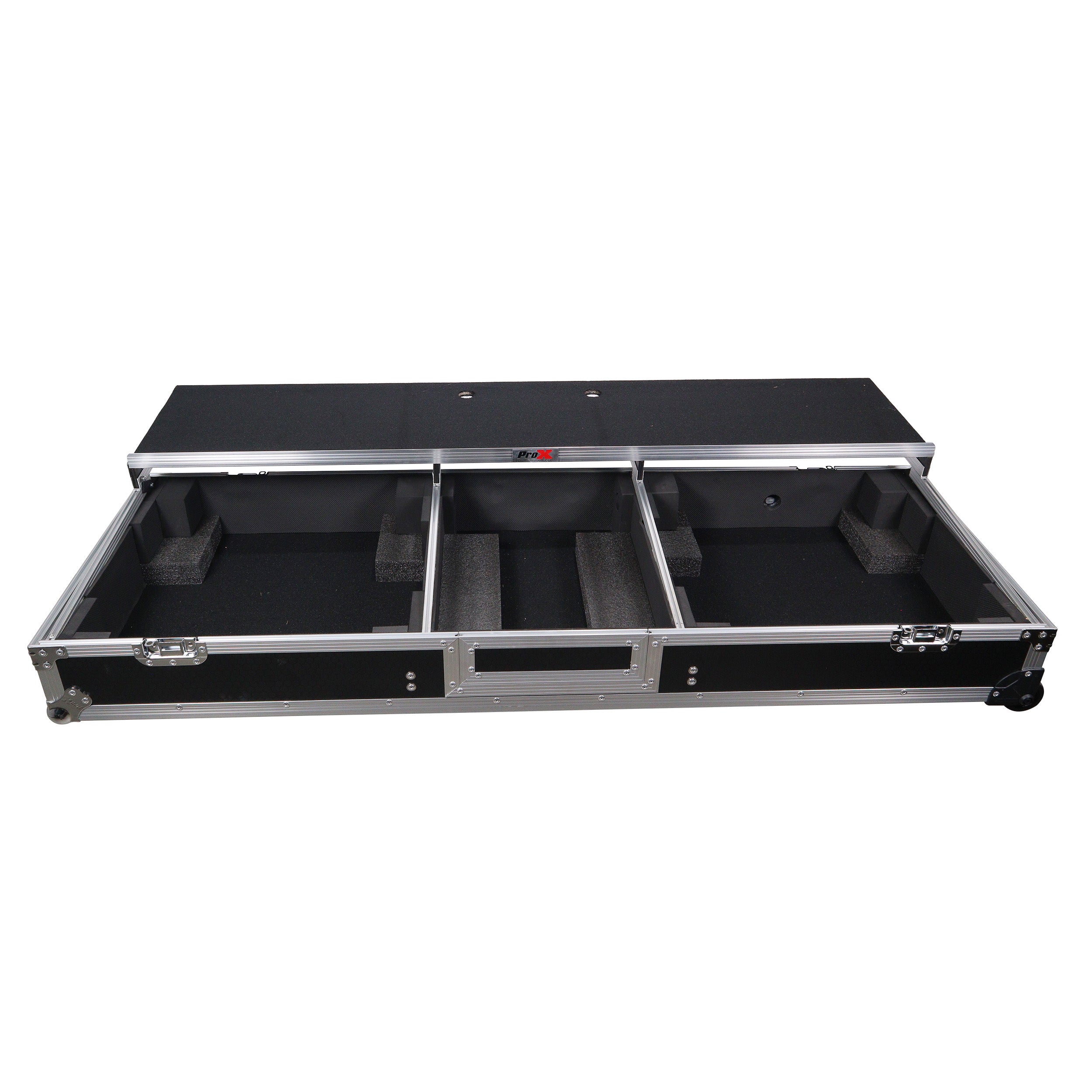 DJ Coffin Flight Case for (2) 1200 Style Turntables 10-inch 12-inch Mixers with Sliding Laptop Shelf and