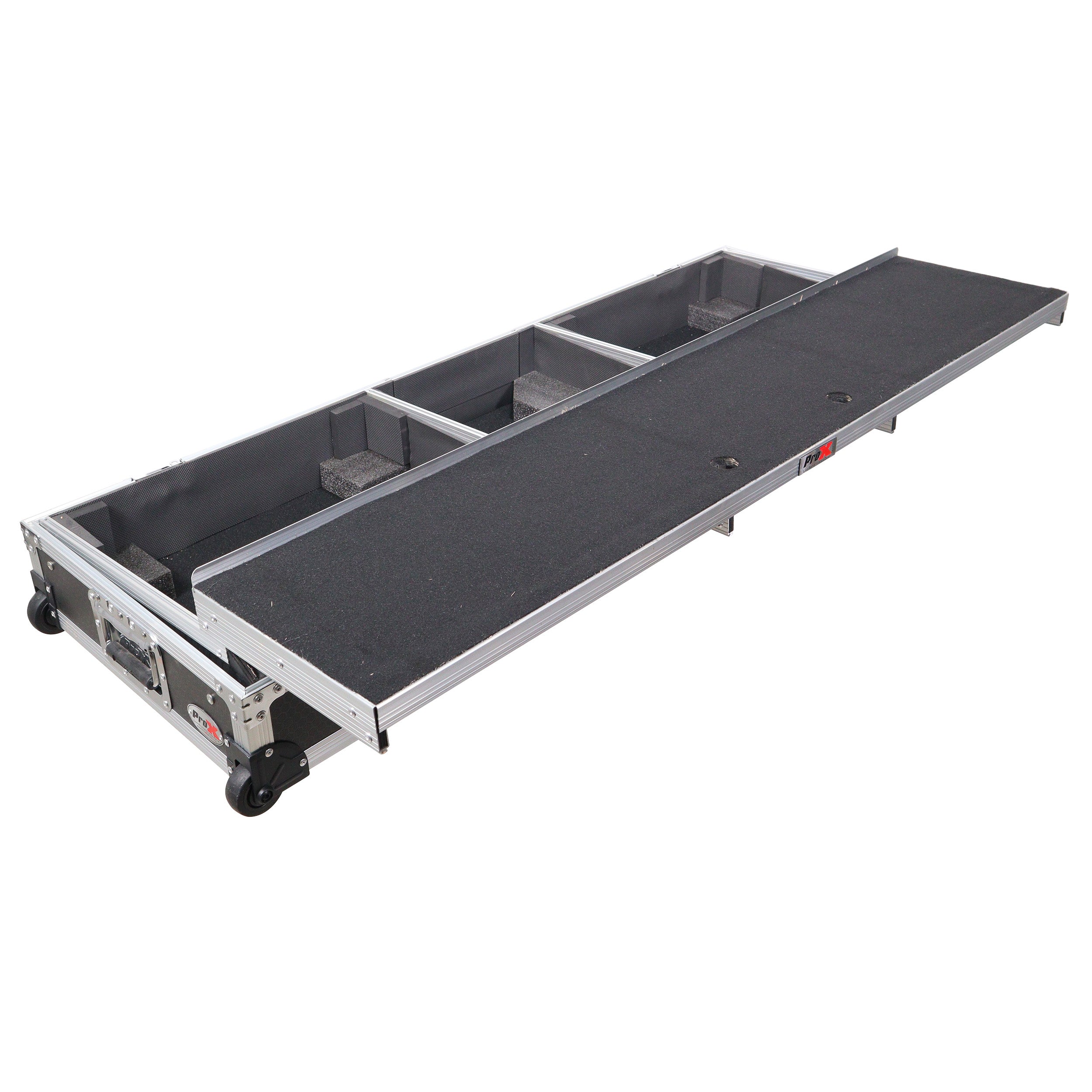 DJ Coffin Flight Case for (2) 1200 Style Turntables 10-inch 12-inch Mixers with Sliding Laptop Shelf and
