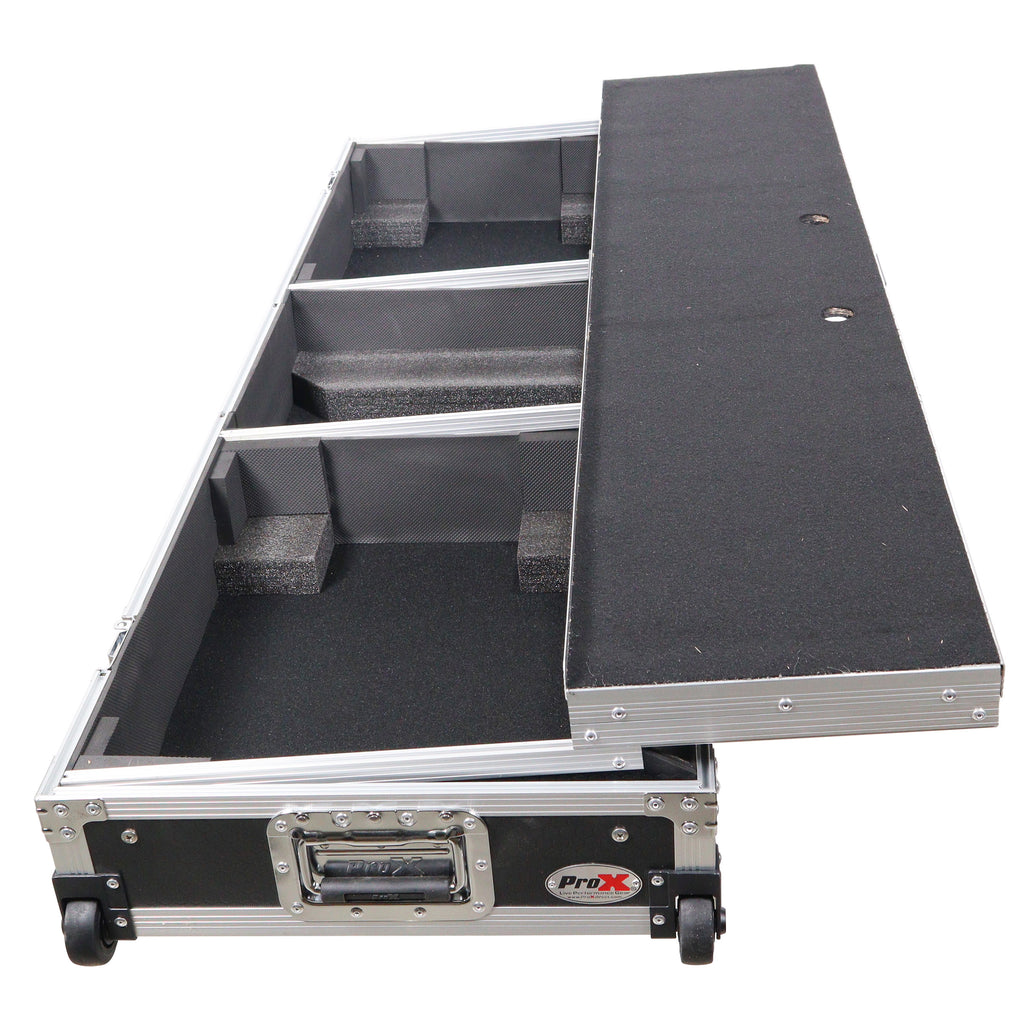 DJ Coffin Flight Case for (2) 1200 Style Turntables 10-inch 12-inch Mixers with Sliding Laptop Shelf and
