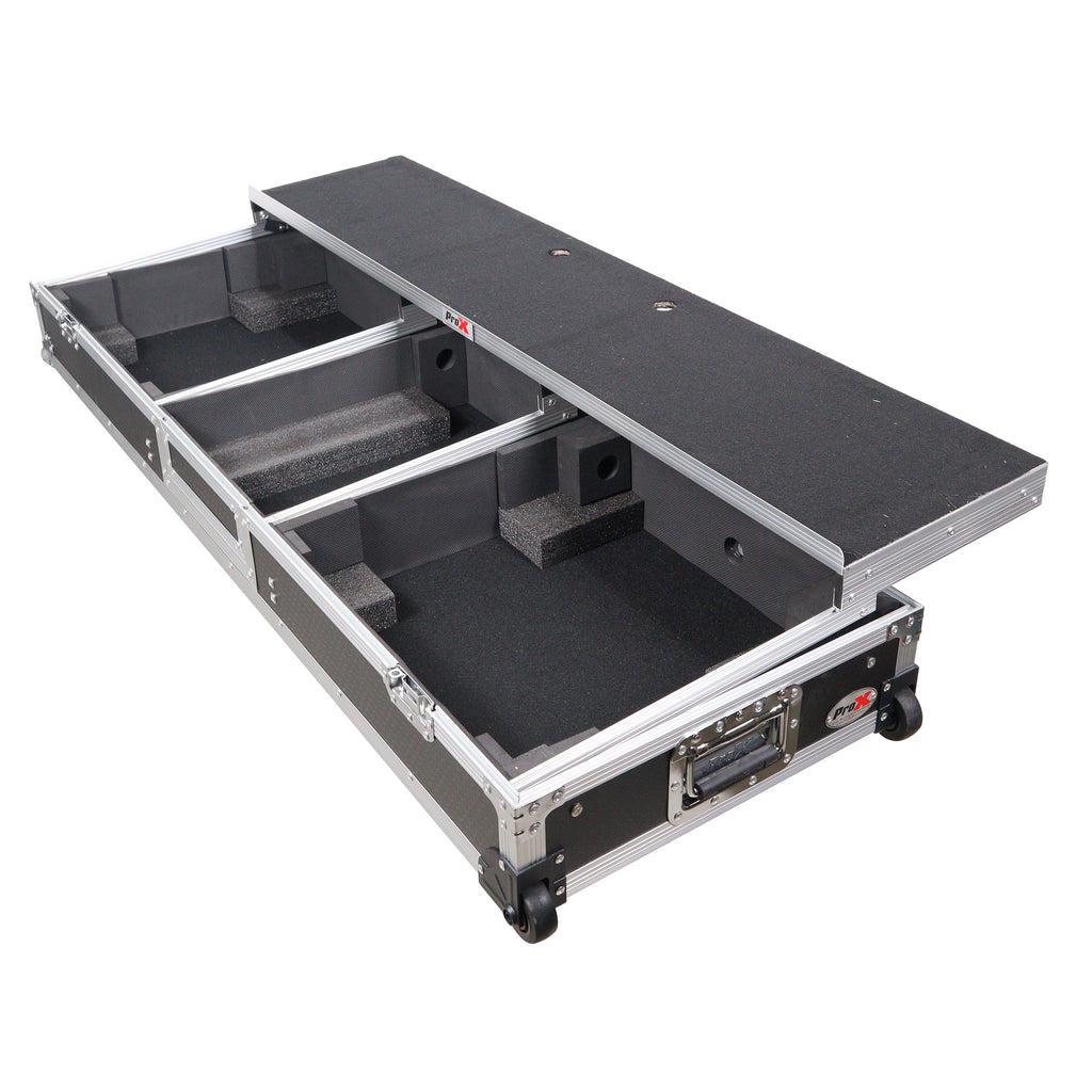 DJ Coffin Flight Case for (2) 1200 Style Turntables 10-inch 12-inch Mixers with Sliding Laptop Shelf and