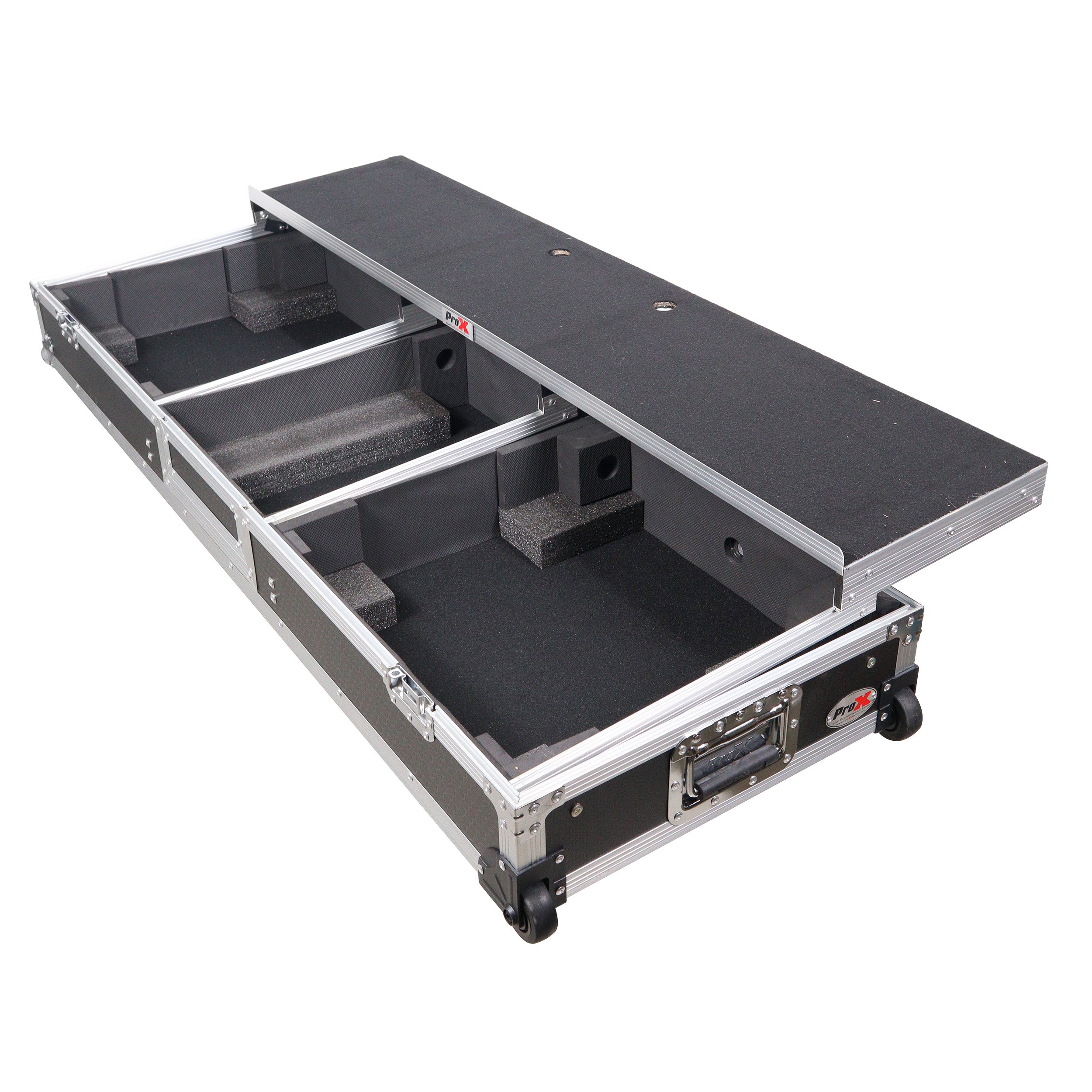 DJ Coffin Flight Case for (2) 1200 Style Turntables 10-inch 12-inch Mixers with Sliding Laptop Shelf and