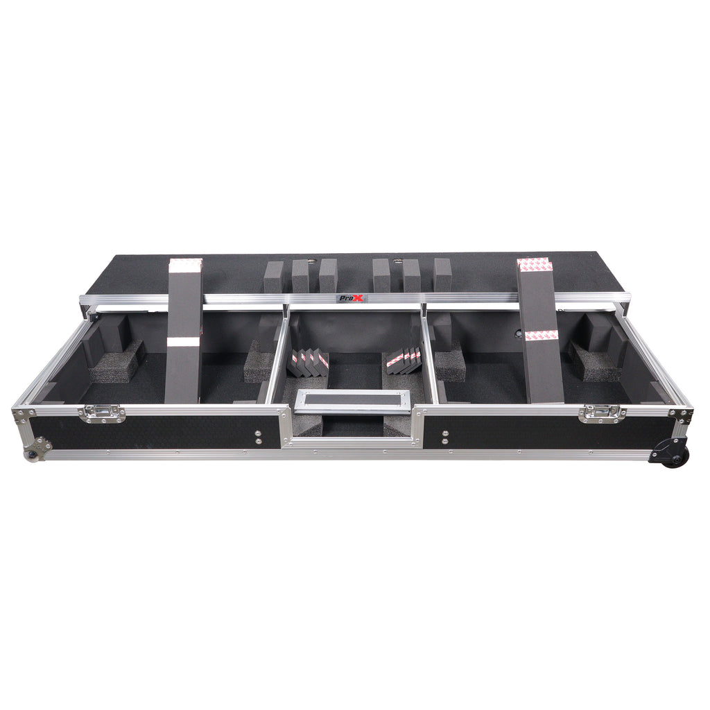 DJ Coffin Flight Case for (2) 1200 Style Turntables 10-inch 12-inch Mixers with Sliding Laptop Shelf and