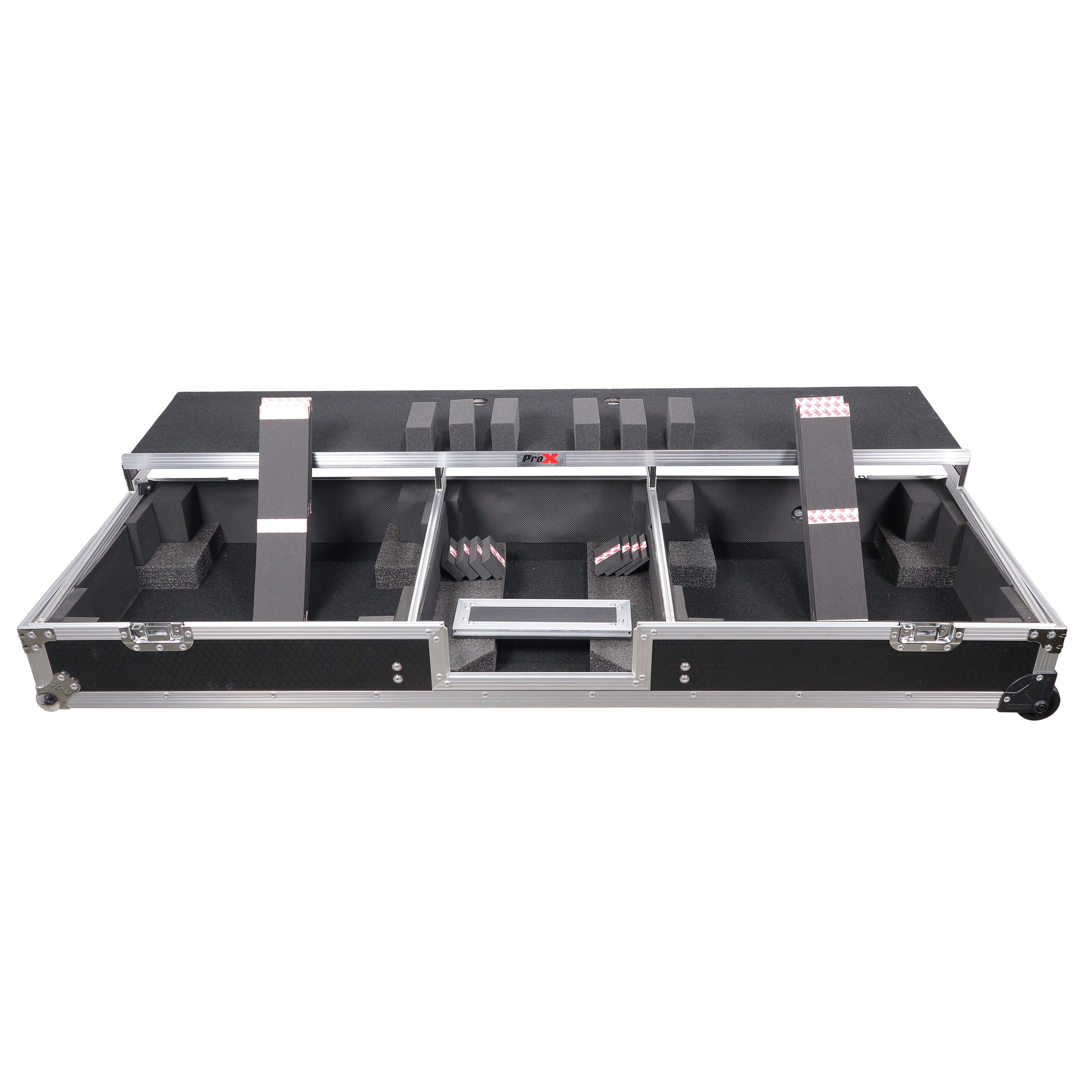 DJ Coffin Flight Case for (2) 1200 Style Turntables 10-inch 12-inch Mixers with Sliding Laptop Shelf and