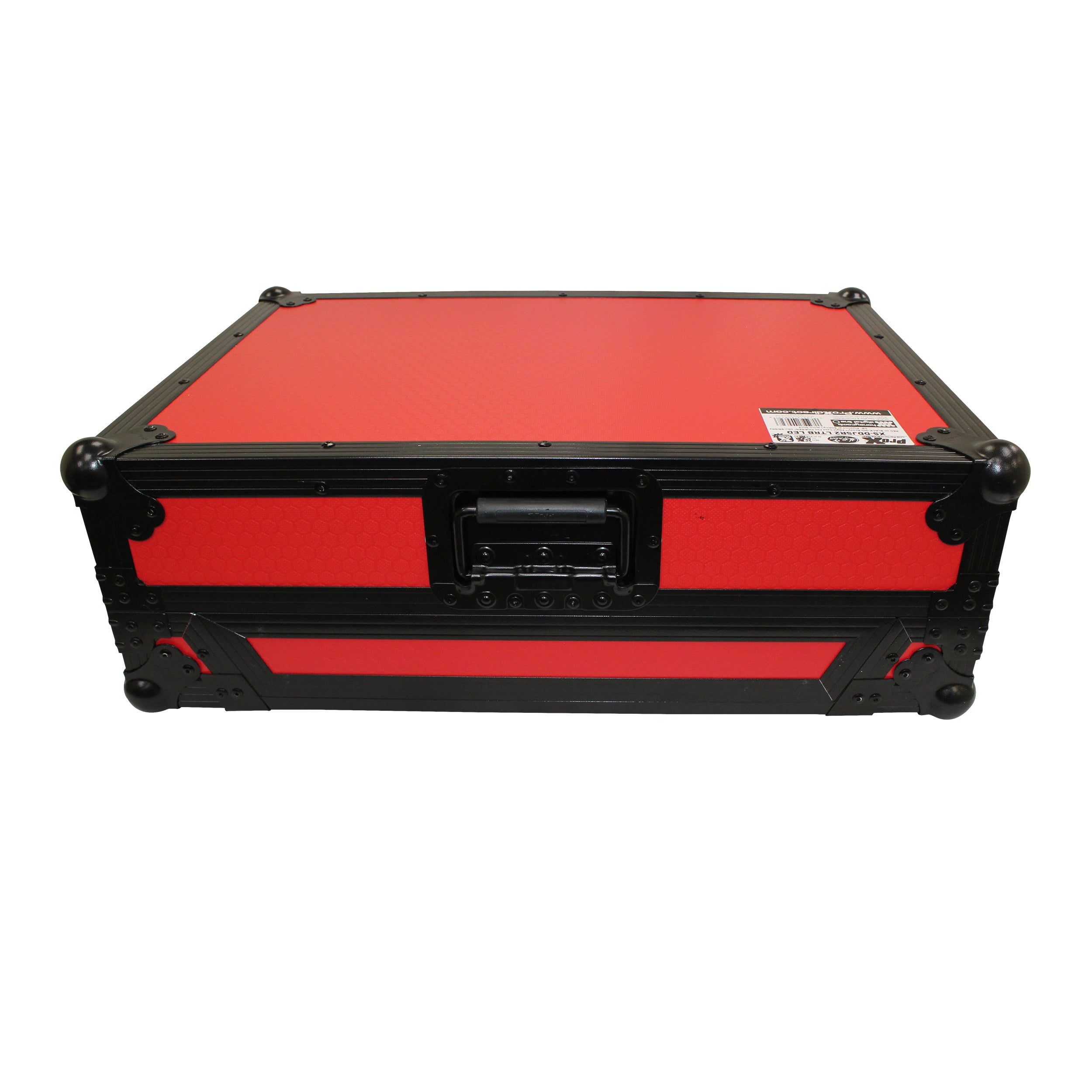 ATA Flight Case For Pioneer DDJ-SR2 DJ Controller with Laptop Shelf and LED  - Black Red