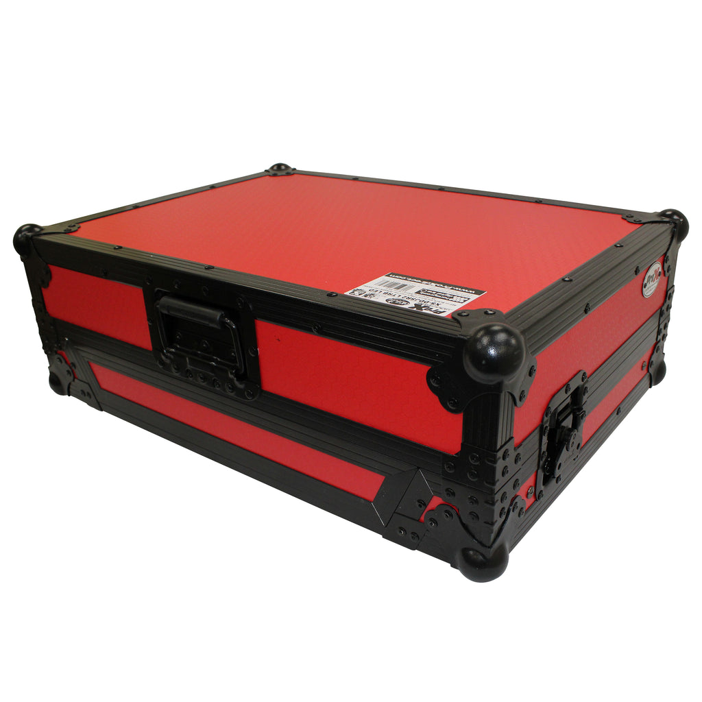 ATA Flight Case For Pioneer DDJ-SR2 DJ Controller with Laptop Shelf and LED  - Black Red